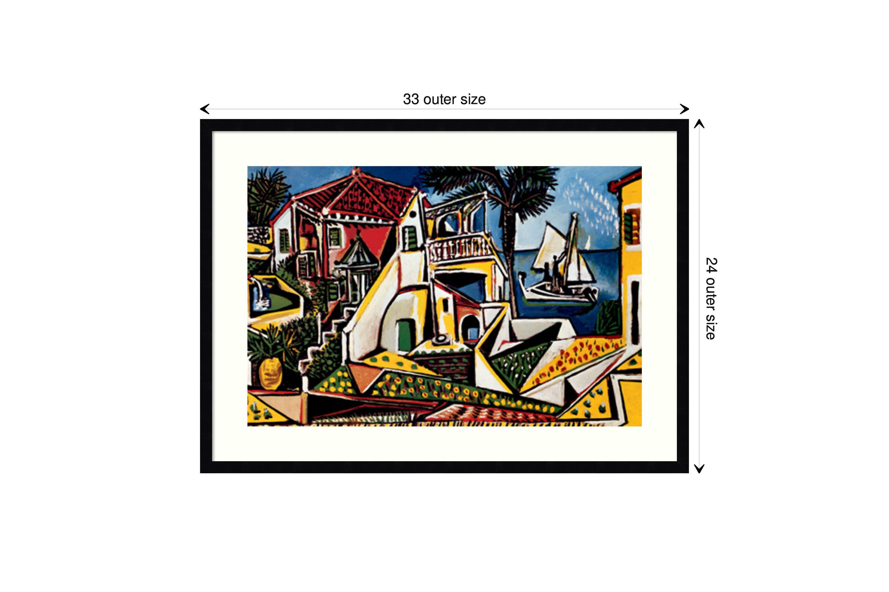 Paysage Mediterraneen by Pablo Picasso Wood Framed Wall Art Print