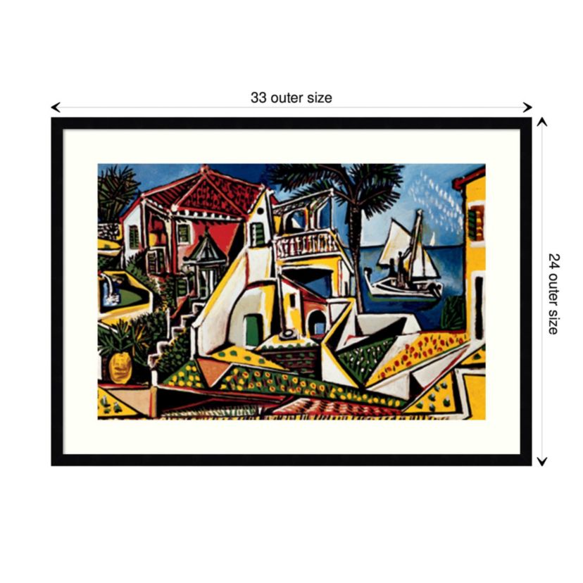 Paysage Mediterraneen by Pablo Picasso Wood Framed Wall Art Print