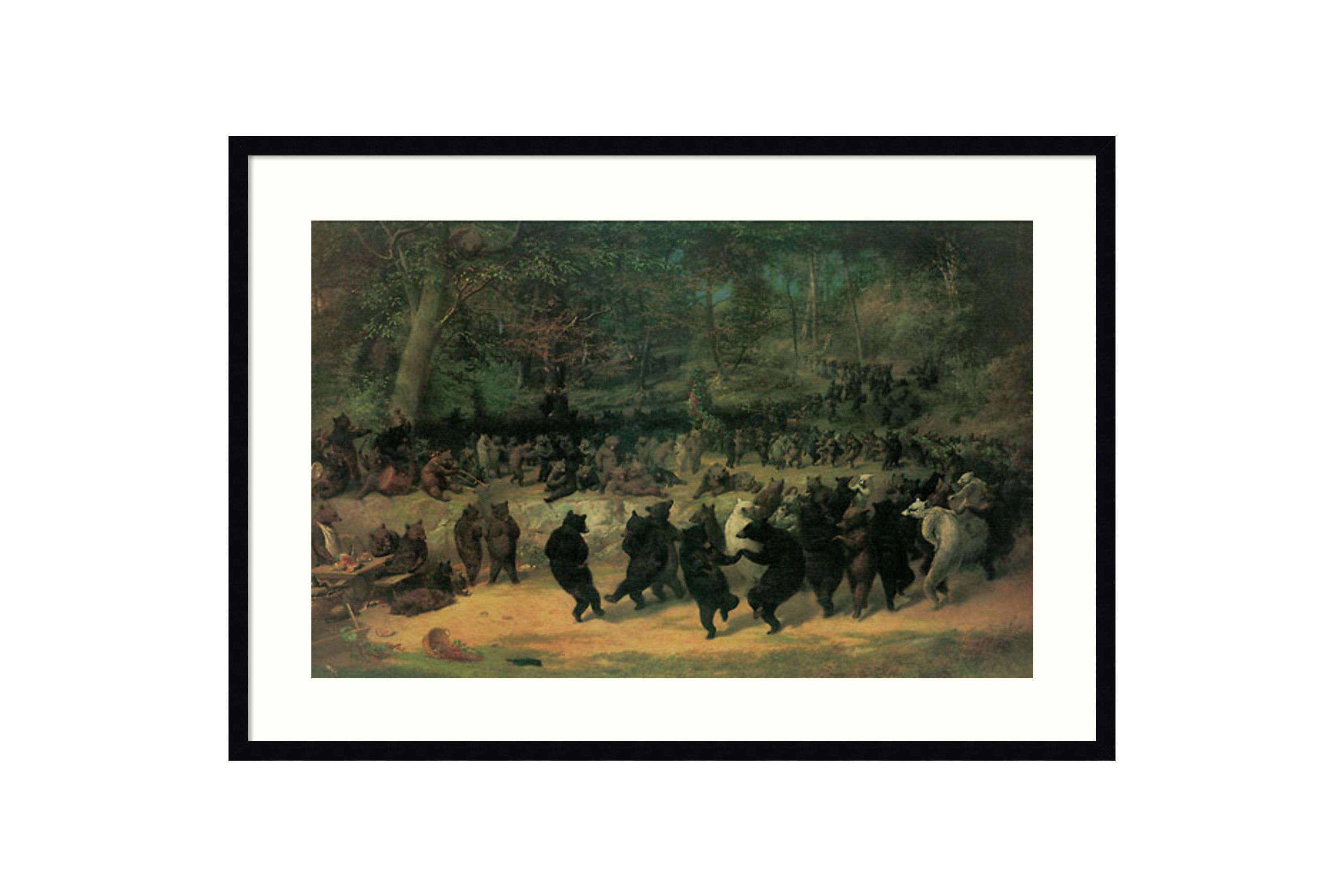 The Bear Dance by William Beard Wood Framed Wall Art Print