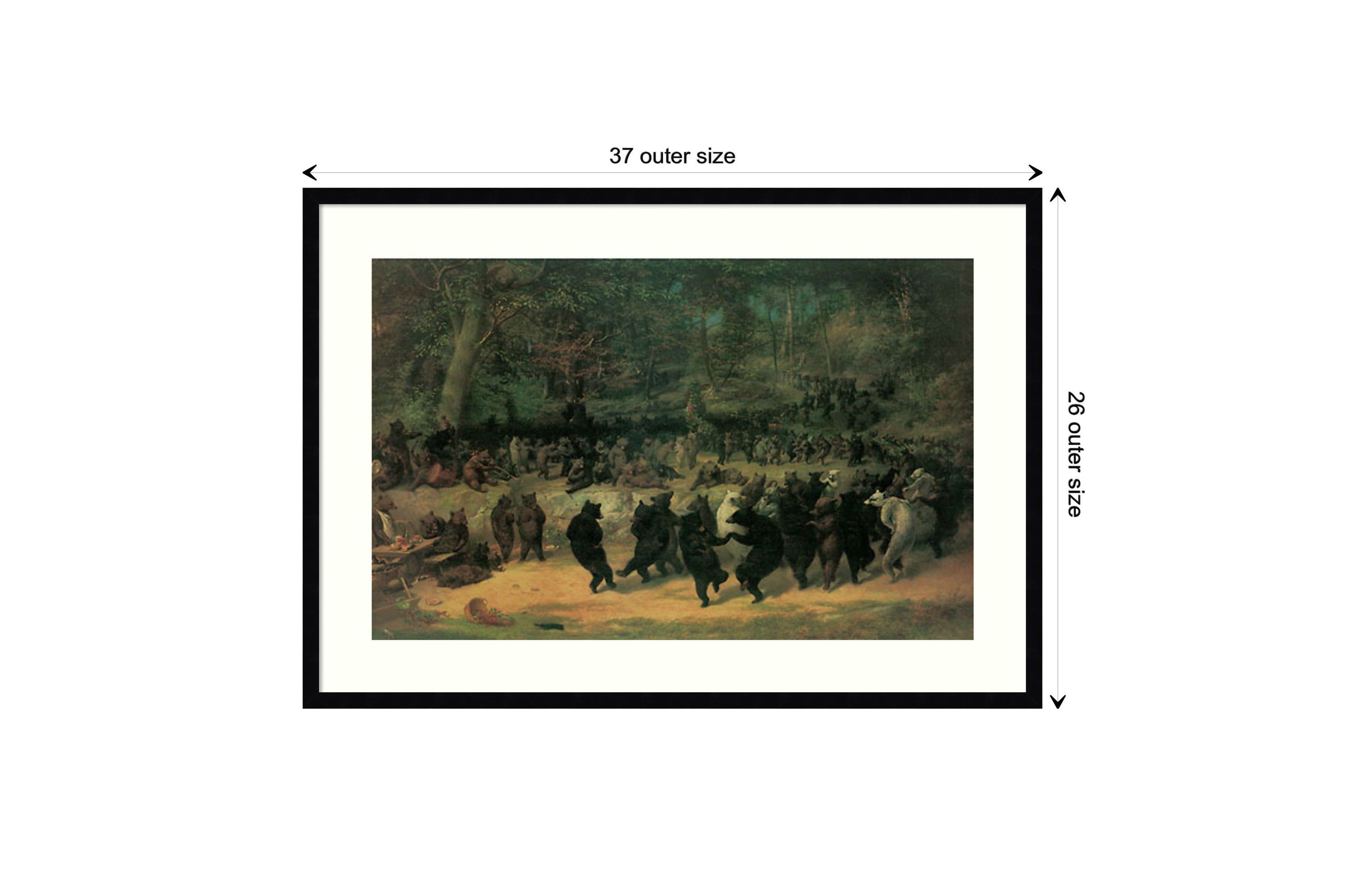 The Bear Dance by William Beard Wood Framed Wall Art Print