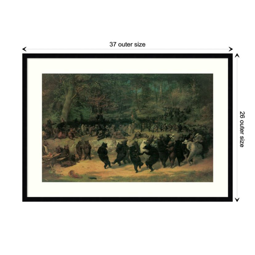 The Bear Dance by William Beard Wood Framed Wall Art Print