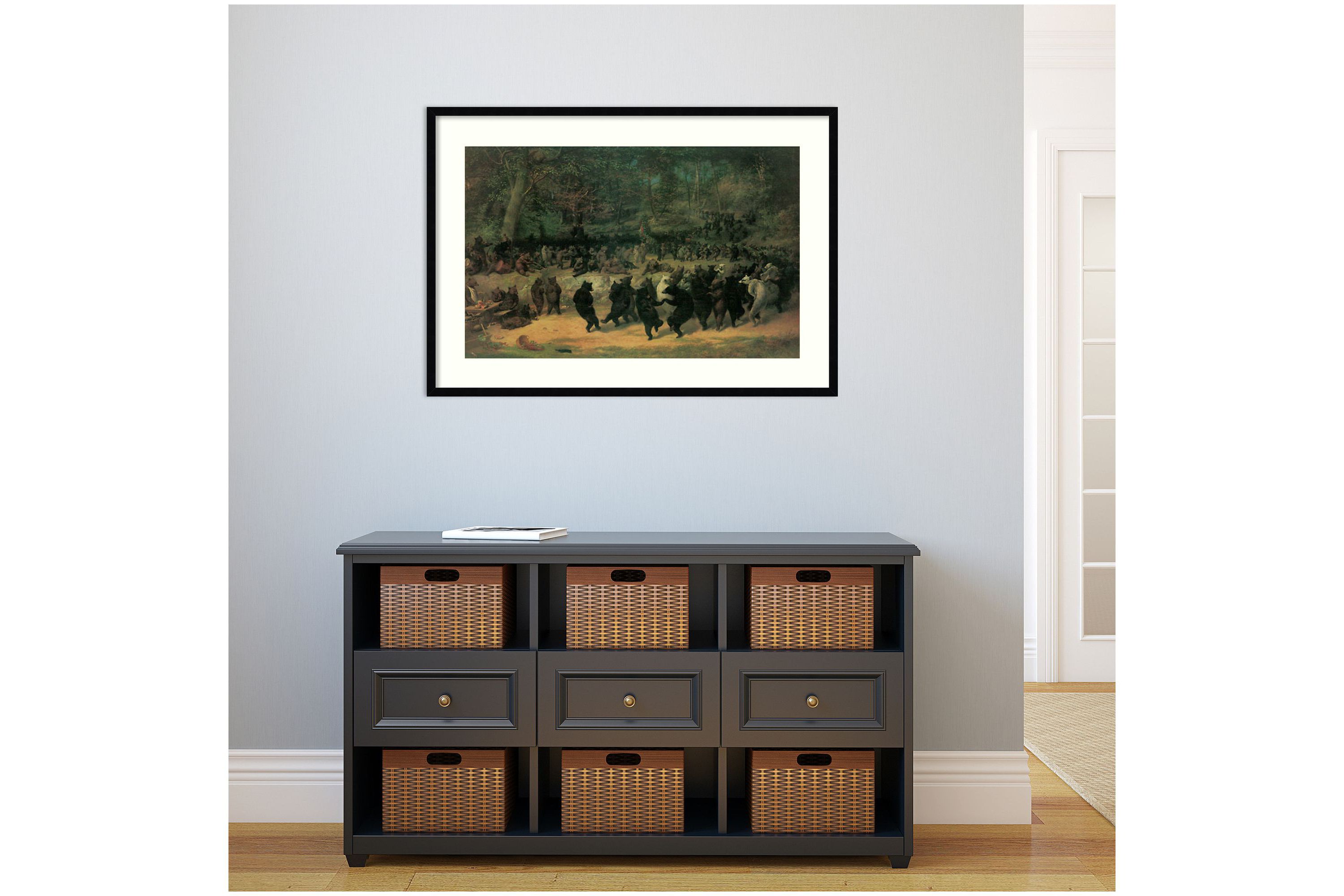 The Bear Dance by William Beard Wood Framed Wall Art Print