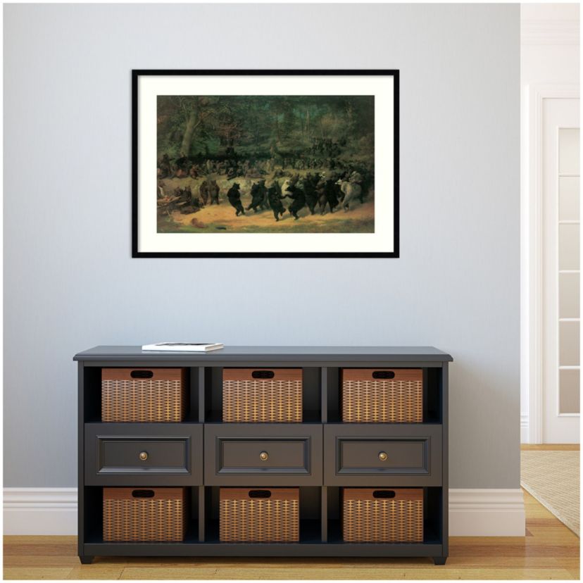 The Bear Dance by William Beard Wood Framed Wall Art Print