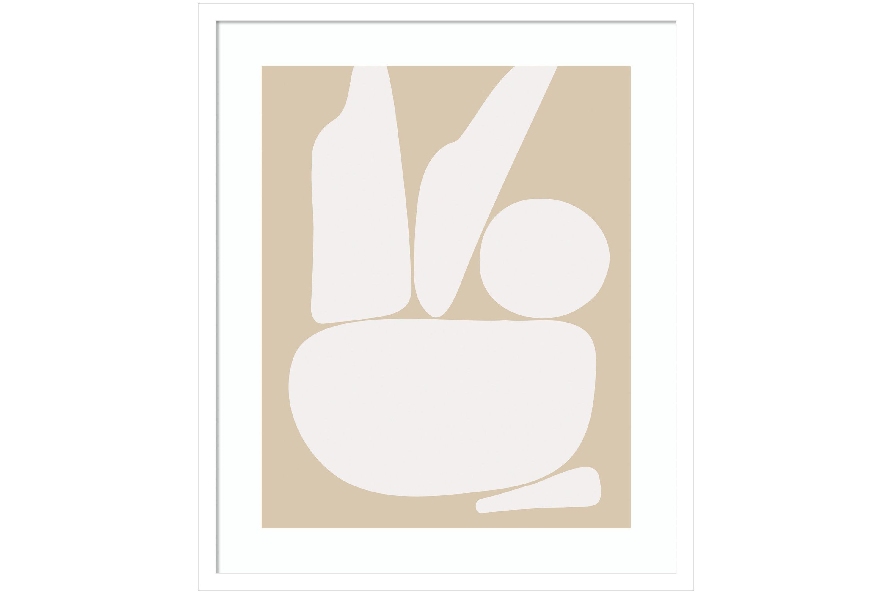 Zen Rock Garden Neutral by The Creative Bunch Studio Wood Framed Wall Art Print