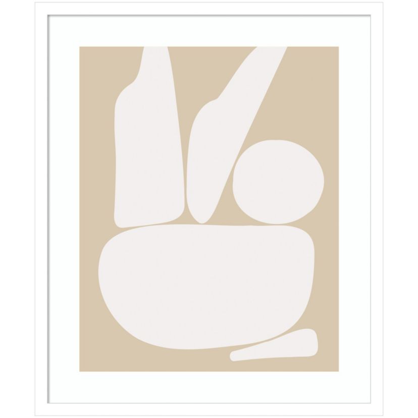 Zen Rock Garden Neutral by The Creative Bunch Studio Wood Framed Wall Art Print