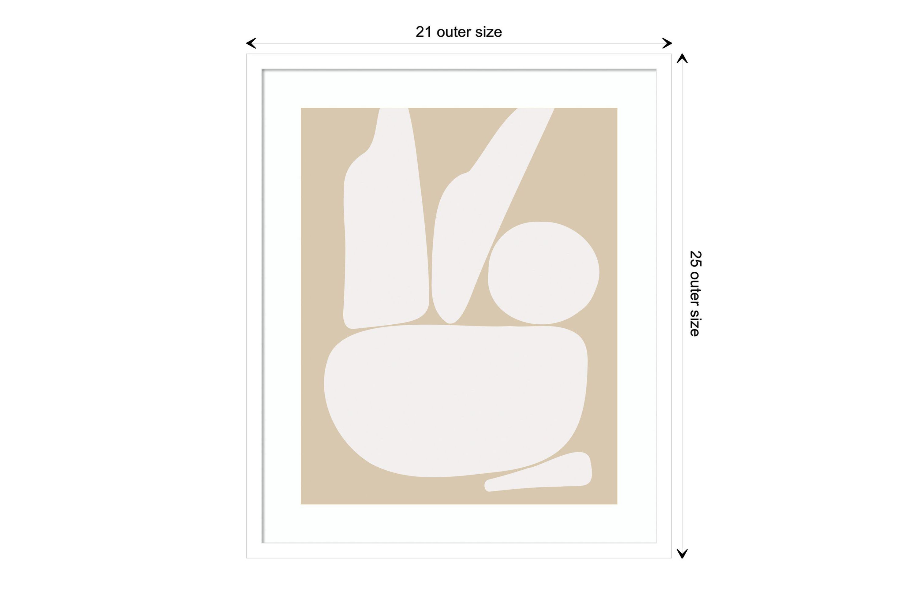 Zen Rock Garden Neutral by The Creative Bunch Studio Wood Framed Wall Art Print