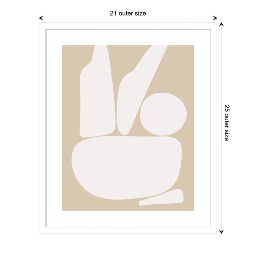 Zen Rock Garden Neutral by The Creative Bunch Studio Wood Framed Wall Art Print