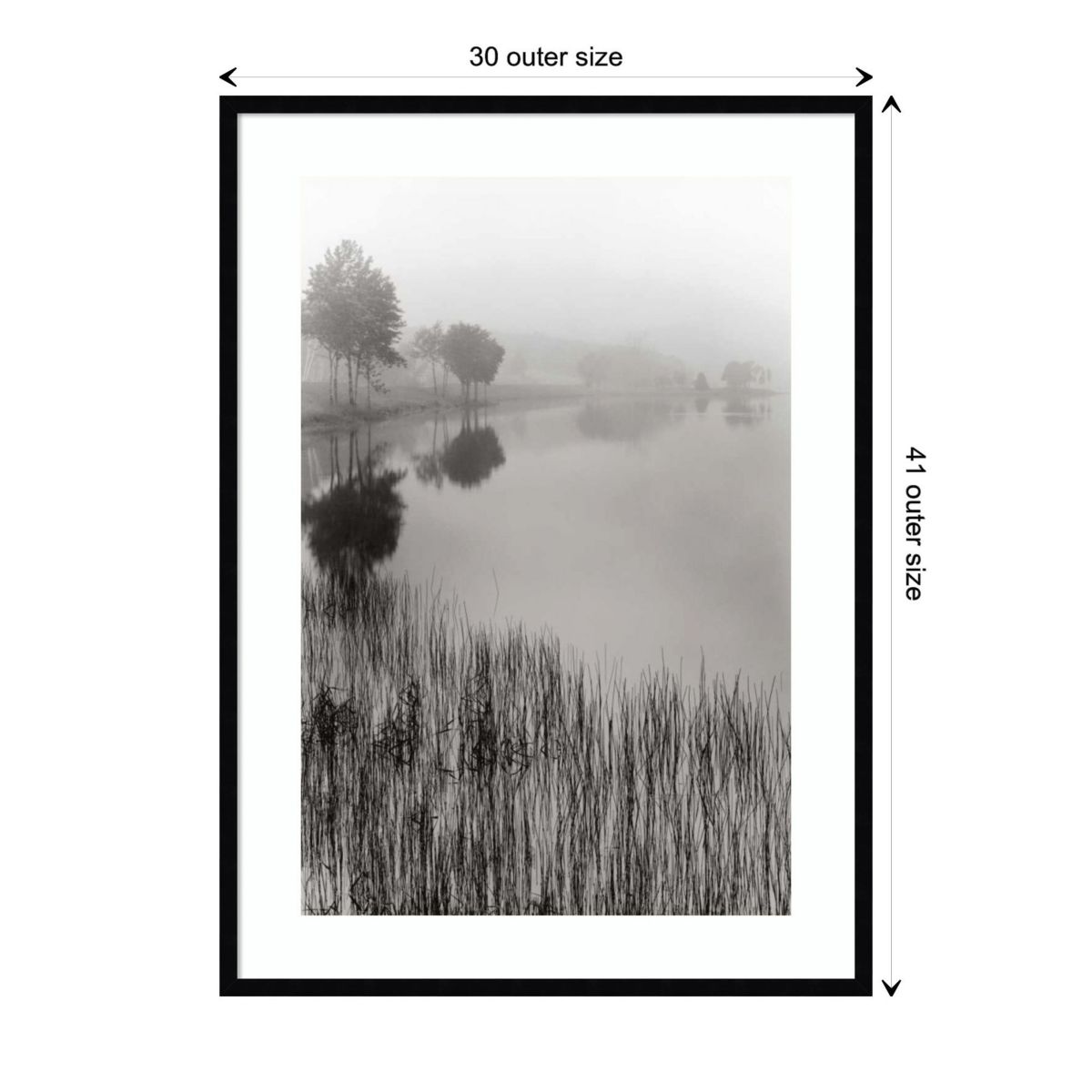 Lakeside Mist by Monte Nagler Wood Framed Wall Art Print