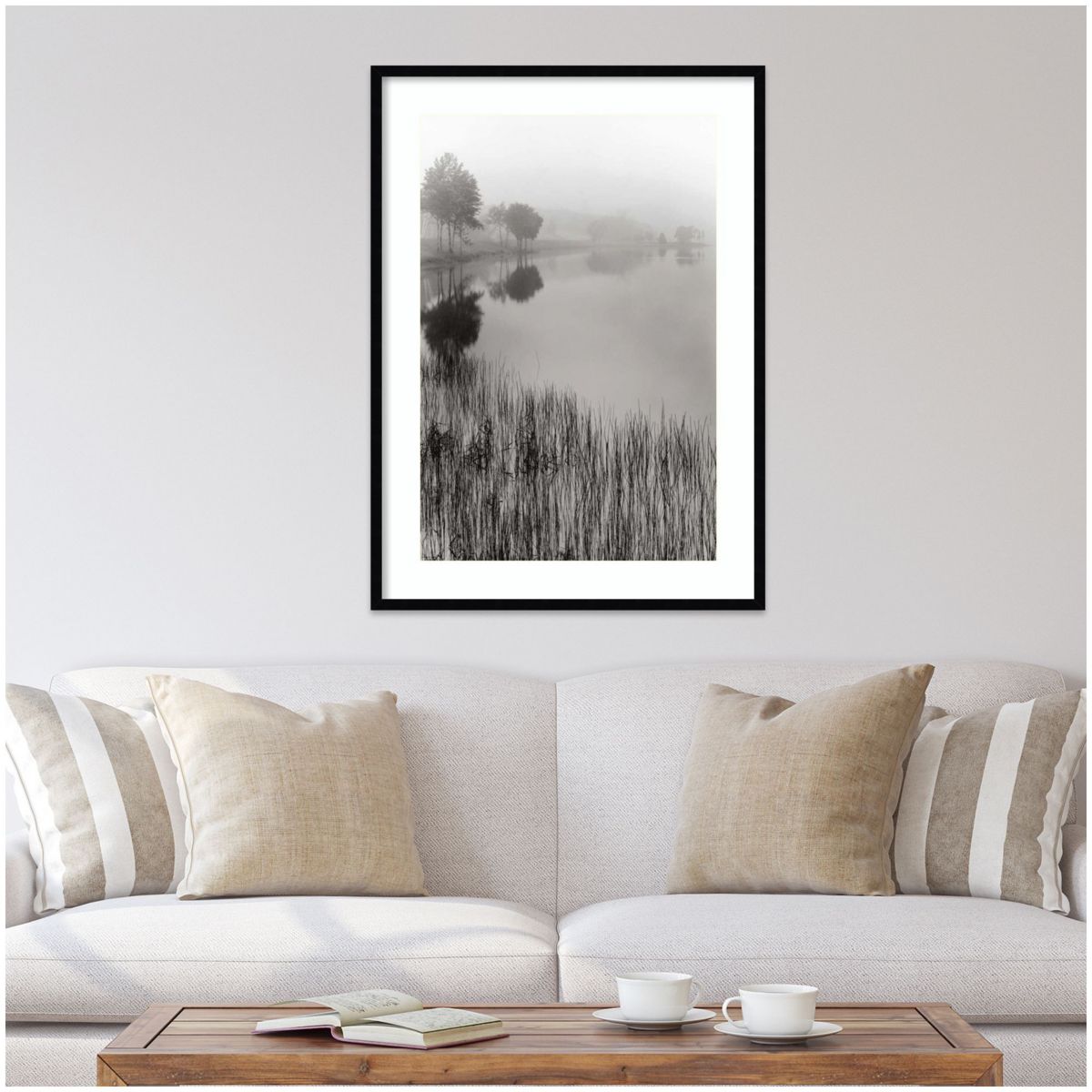 Lakeside Mist by Monte Nagler Wood Framed Wall Art Print