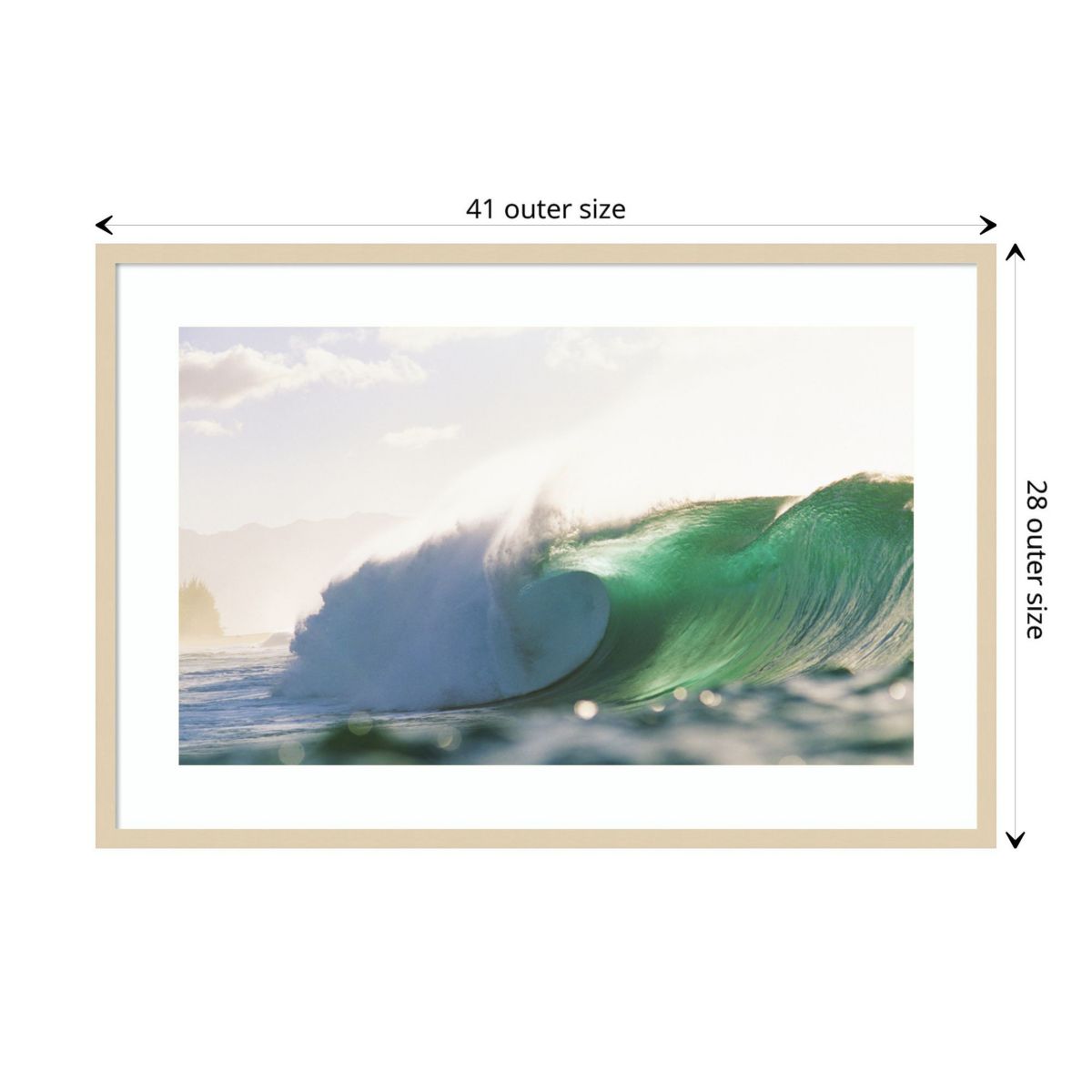 Hawaiian Green Wave At Pipeline by Design Pics Danita Delimont Wood Framed Wall Art Print