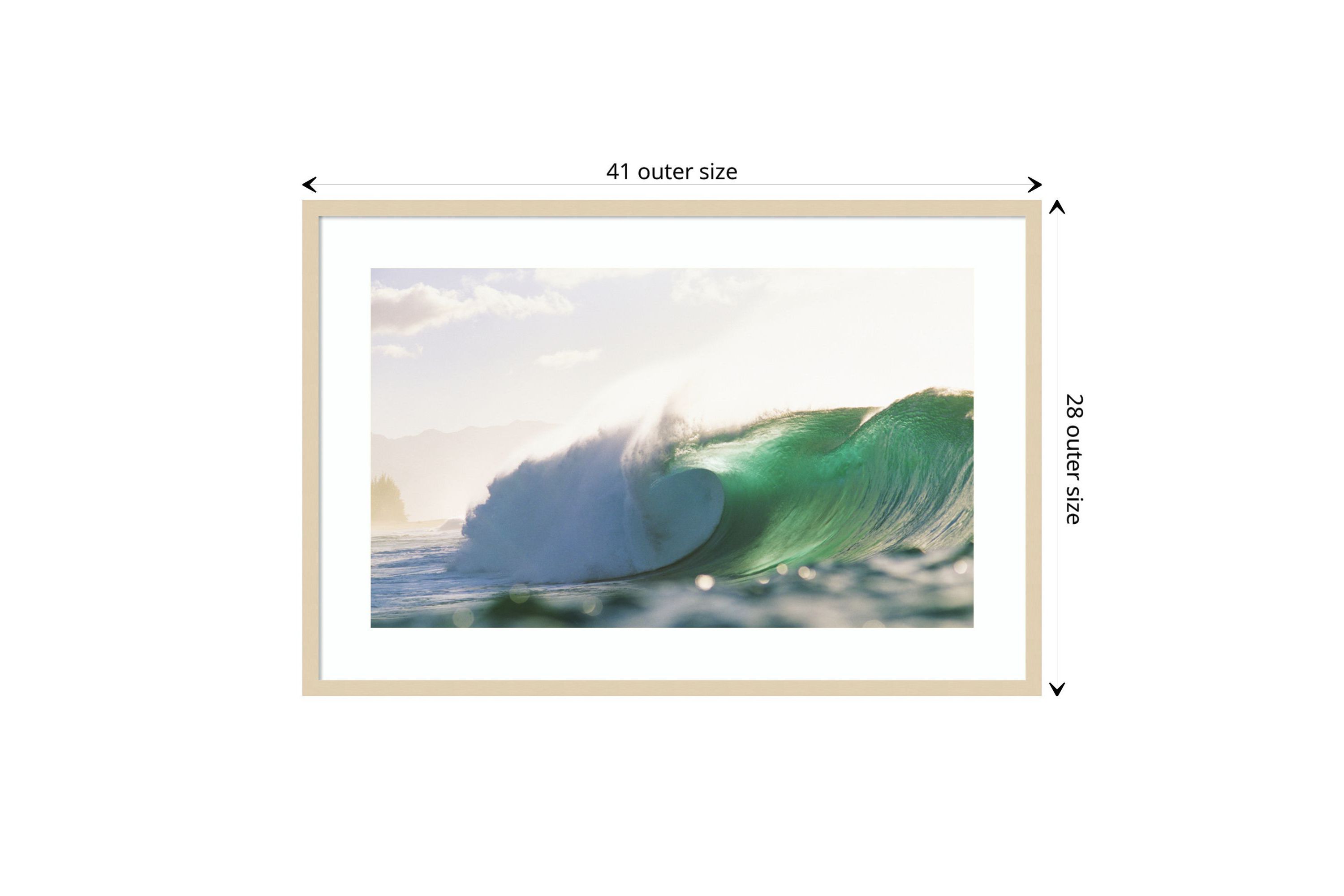 Hawaiian Green Wave At Pipeline by Design Pics Danita Delimont Wood Framed Wall Art Print