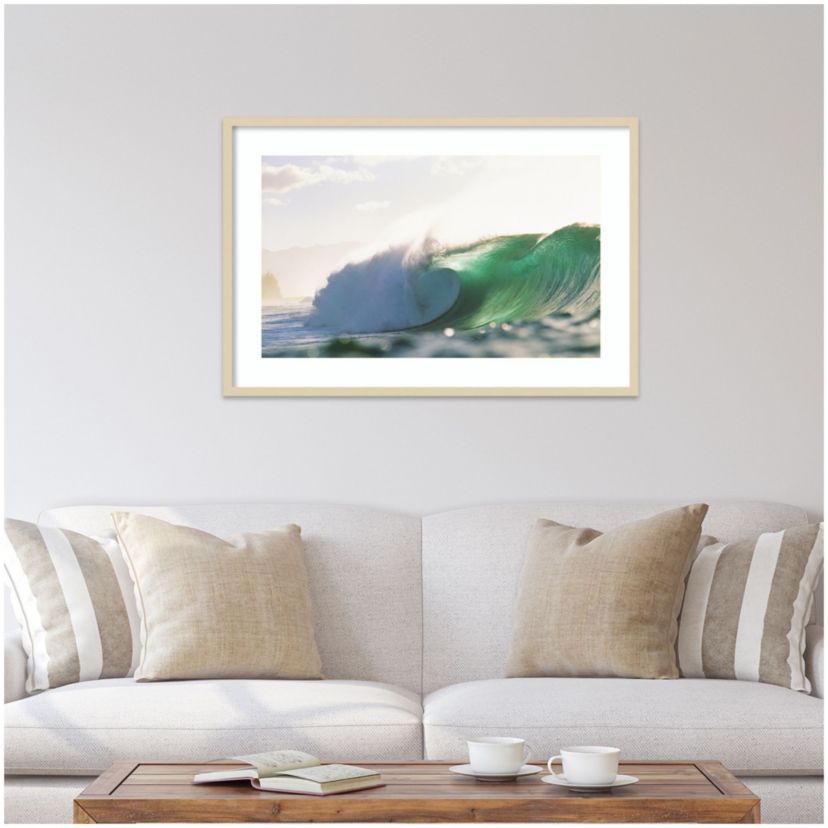 Hawaiian Green Wave At Pipeline by Design Pics Danita Delimont Wood Framed Wall Art Print