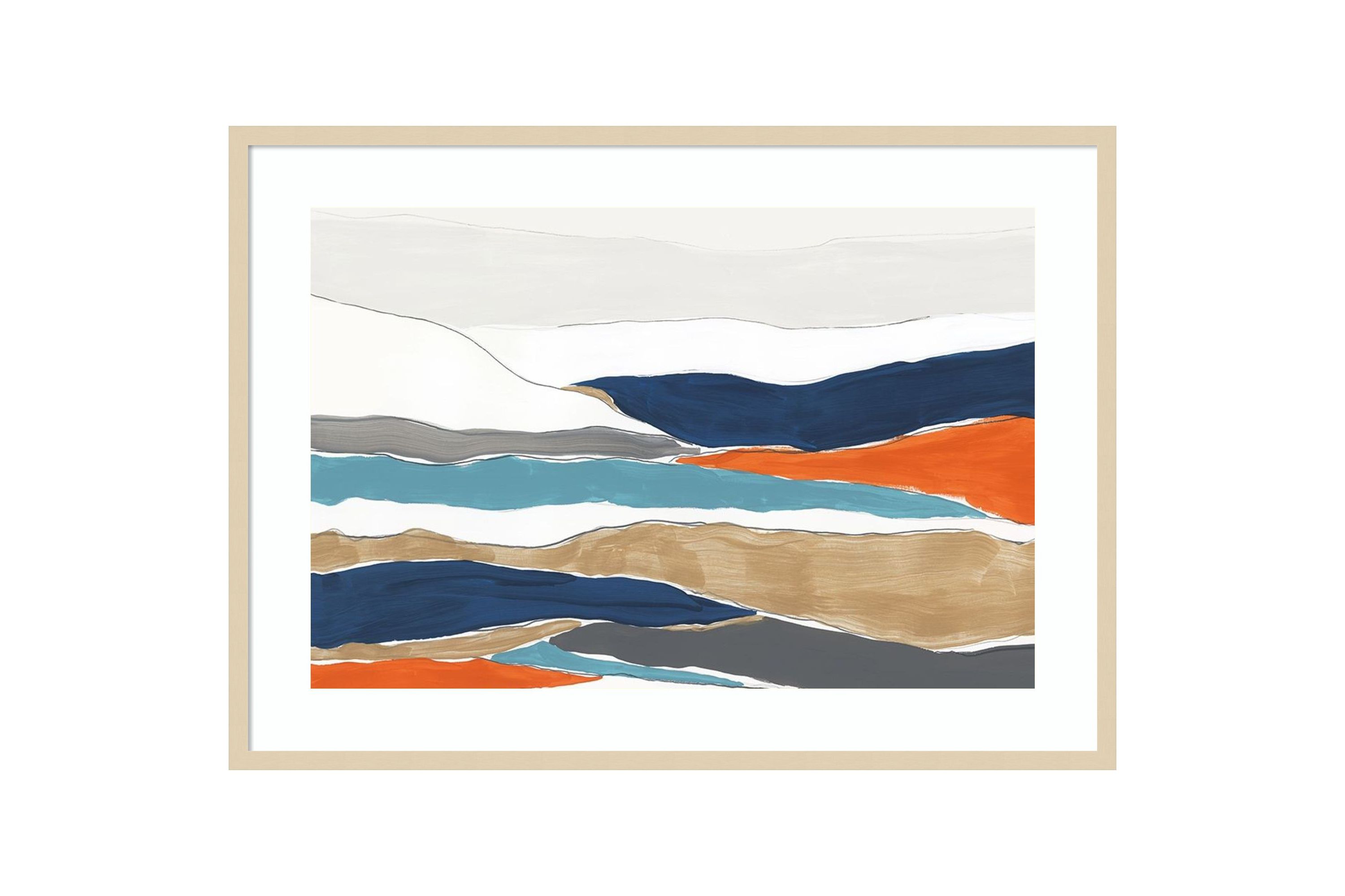 Orange Rolling Hills II by PI Studio Wood Framed Wall Art Print