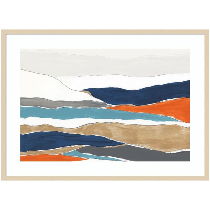 Orange Rolling Hills II by PI Studio Wood Framed Wall Art Print