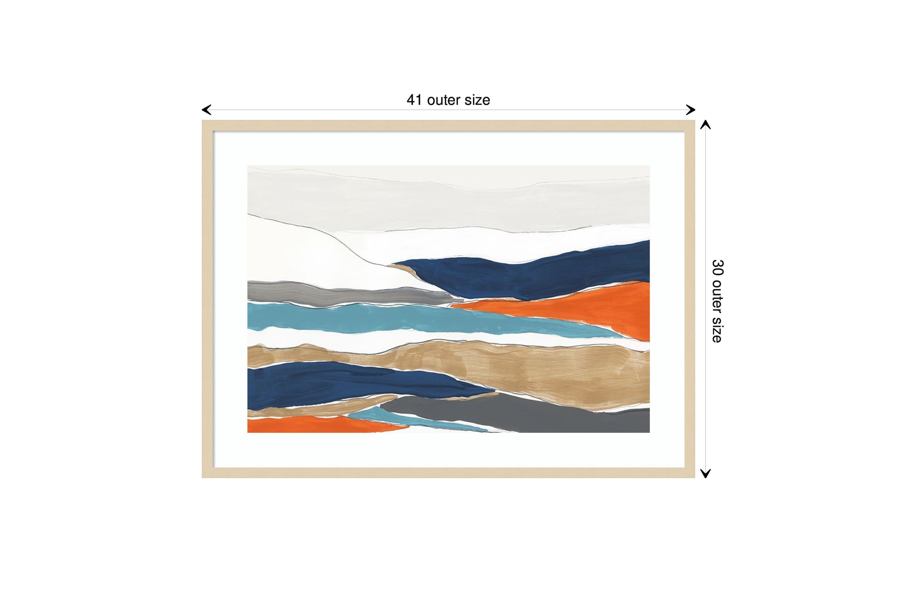 Orange Rolling Hills II by PI Studio Wood Framed Wall Art Print