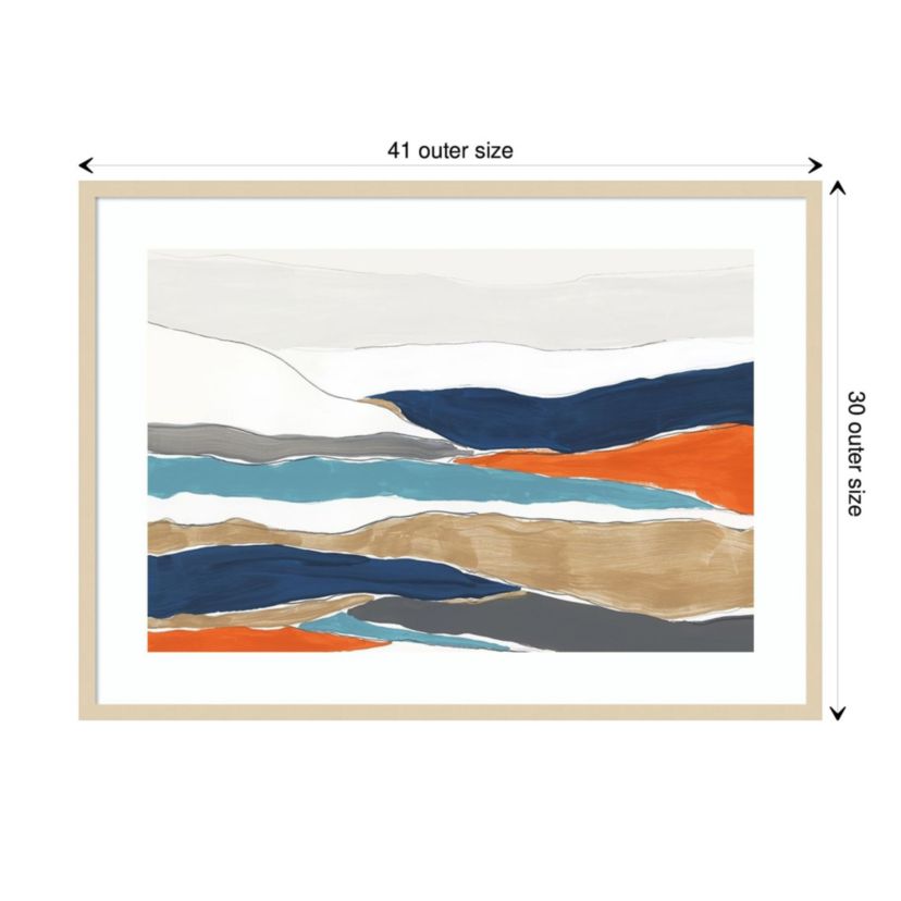 Orange Rolling Hills II by PI Studio Wood Framed Wall Art Print