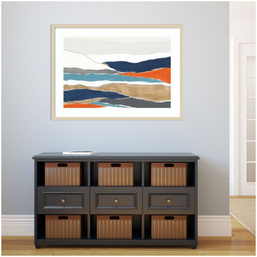 Orange Rolling Hills II by PI Studio Wood Framed Wall Art Print