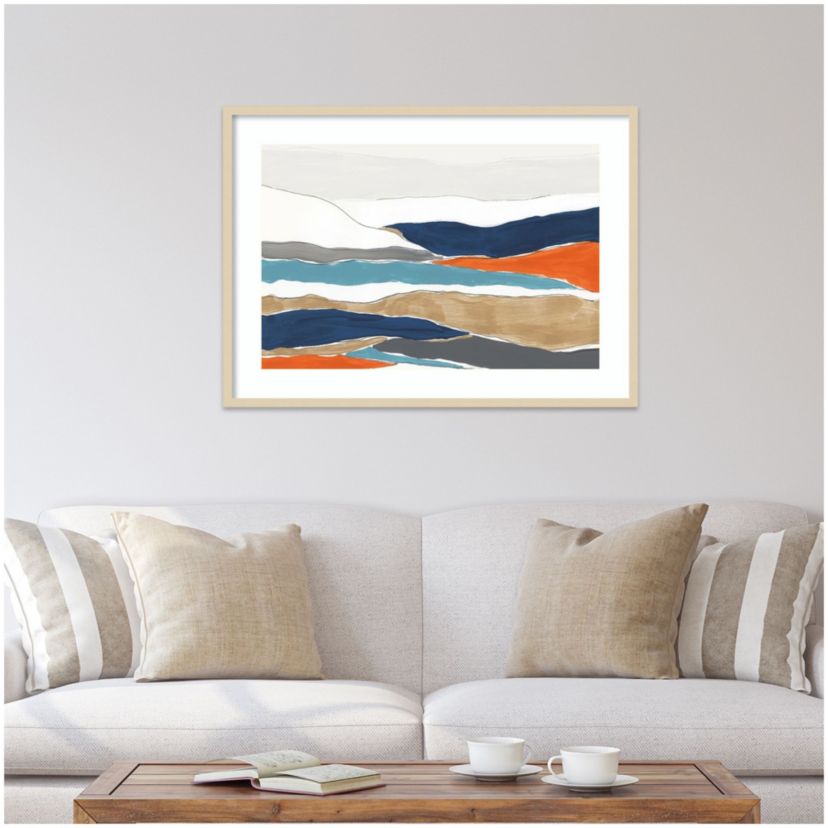 Orange Rolling Hills II by PI Studio Wood Framed Wall Art Print