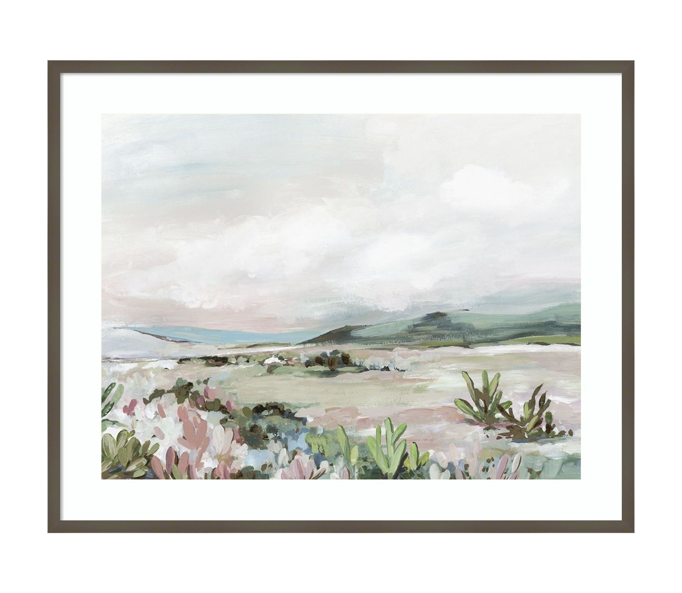 Wild Cactus Garden by Allison Pearce Wood Framed Wall Art Print