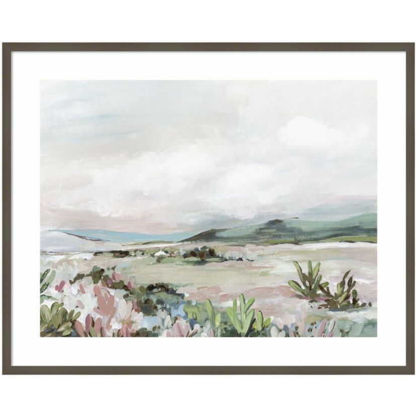 Wild Cactus Garden by Allison Pearce Wood Framed Wall Art Print