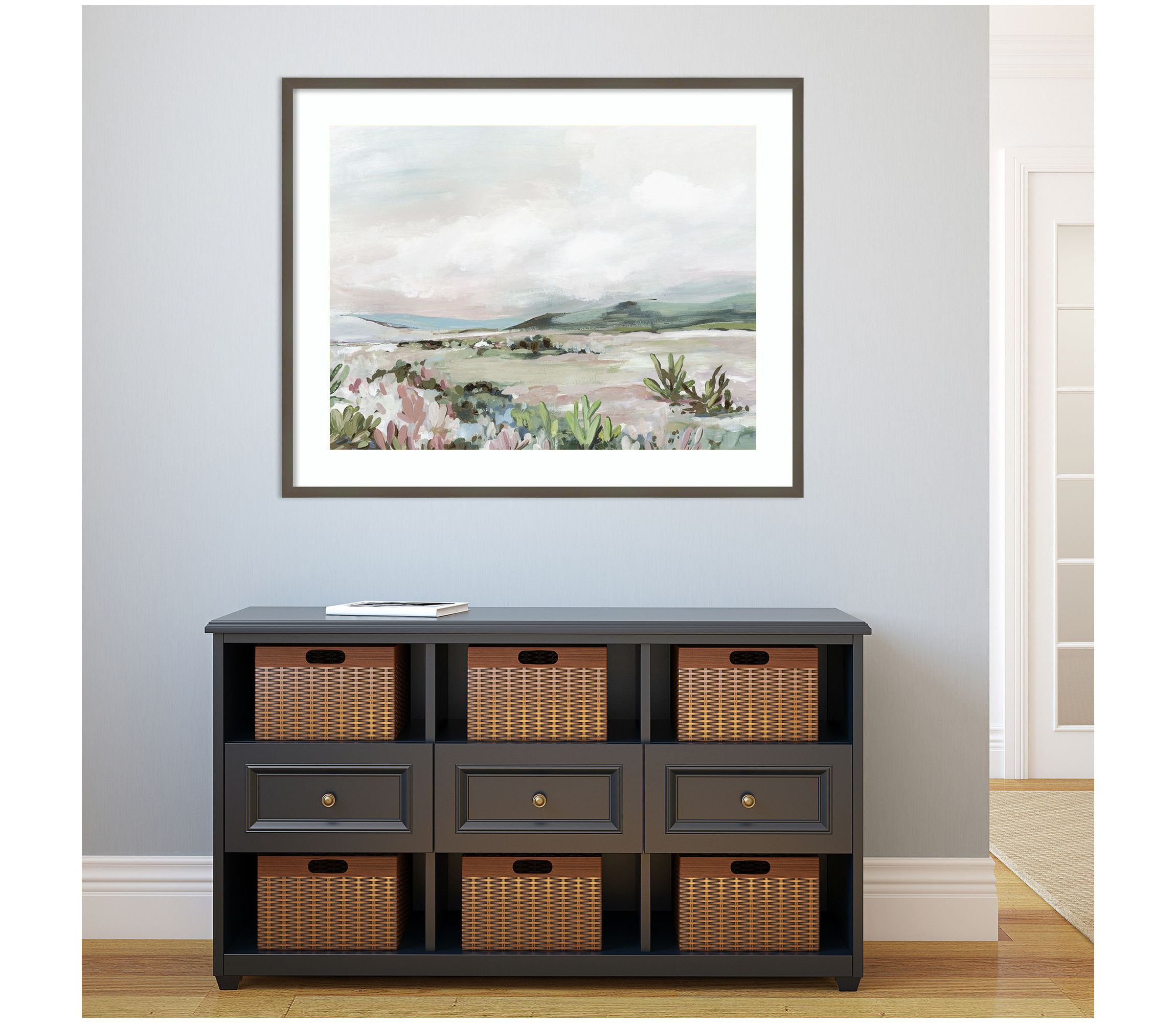 Wild Cactus Garden by Allison Pearce Wood Framed Wall Art Print