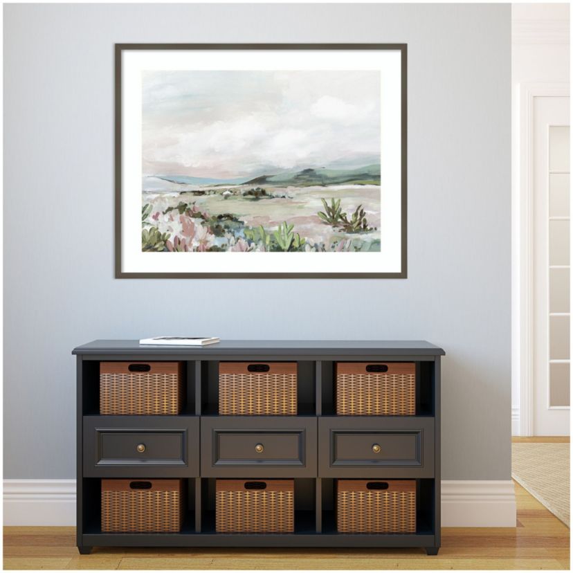 Wild Cactus Garden by Allison Pearce Wood Framed Wall Art Print