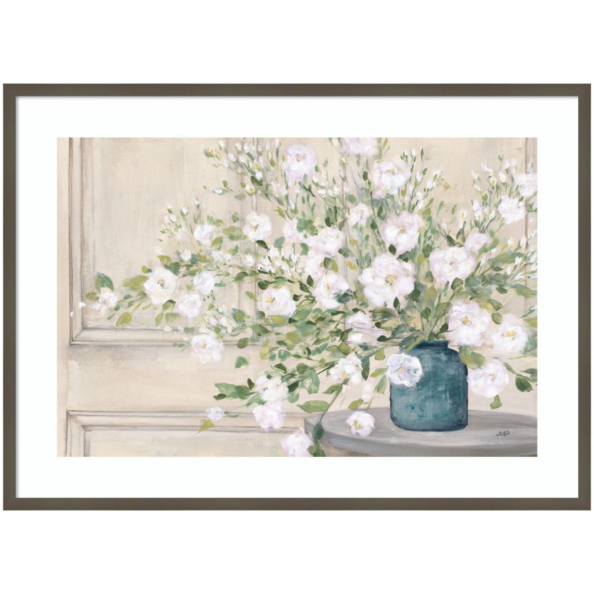 White Bouquet by Julia Purinton Wood Framed Wall Art Print