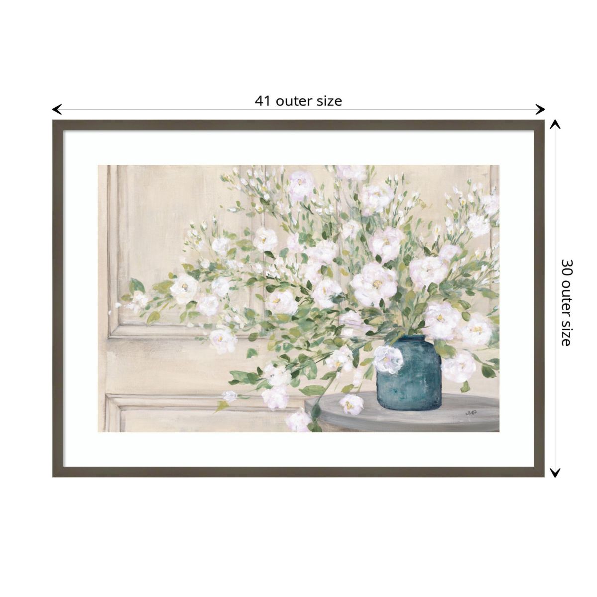White Bouquet by Julia Purinton Wood Framed Wall Art Print