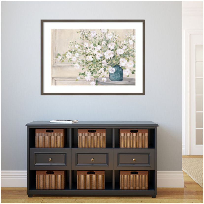 White Bouquet by Julia Purinton Wood Framed Wall Art Print