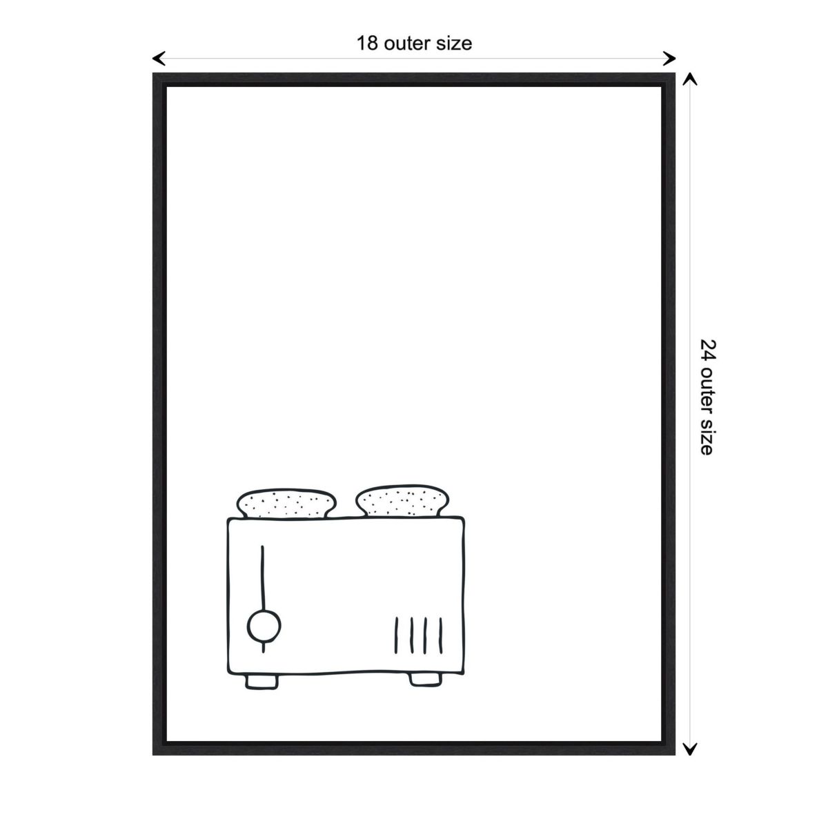 Simply Toaster Framed Canvas Wall Art Print