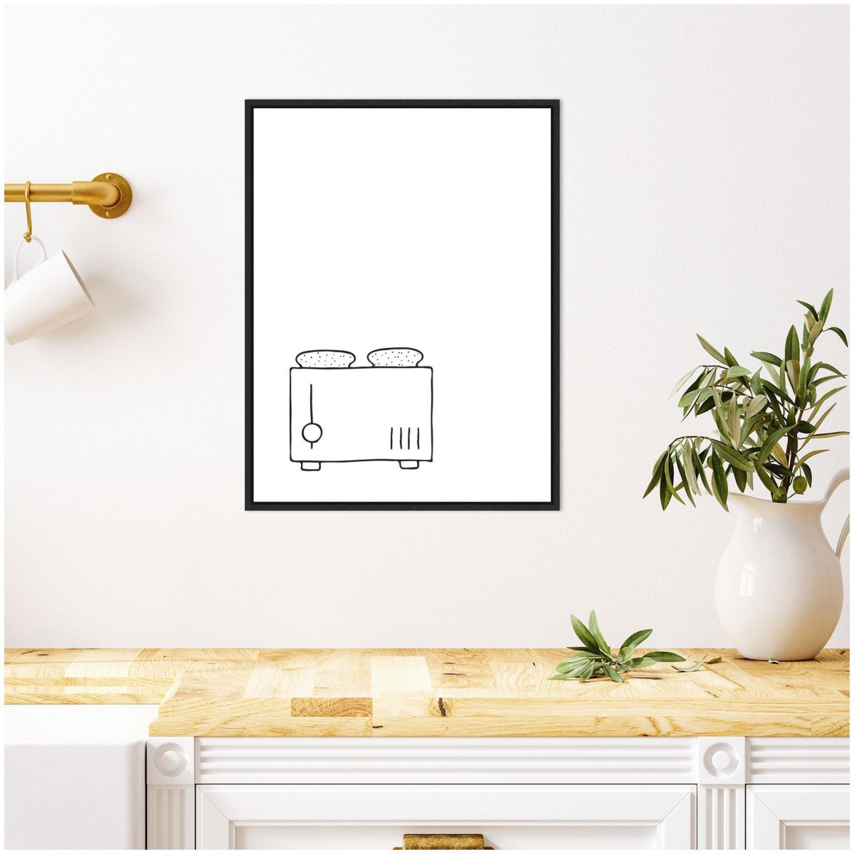 Simply Toaster Framed Canvas Wall Art Print