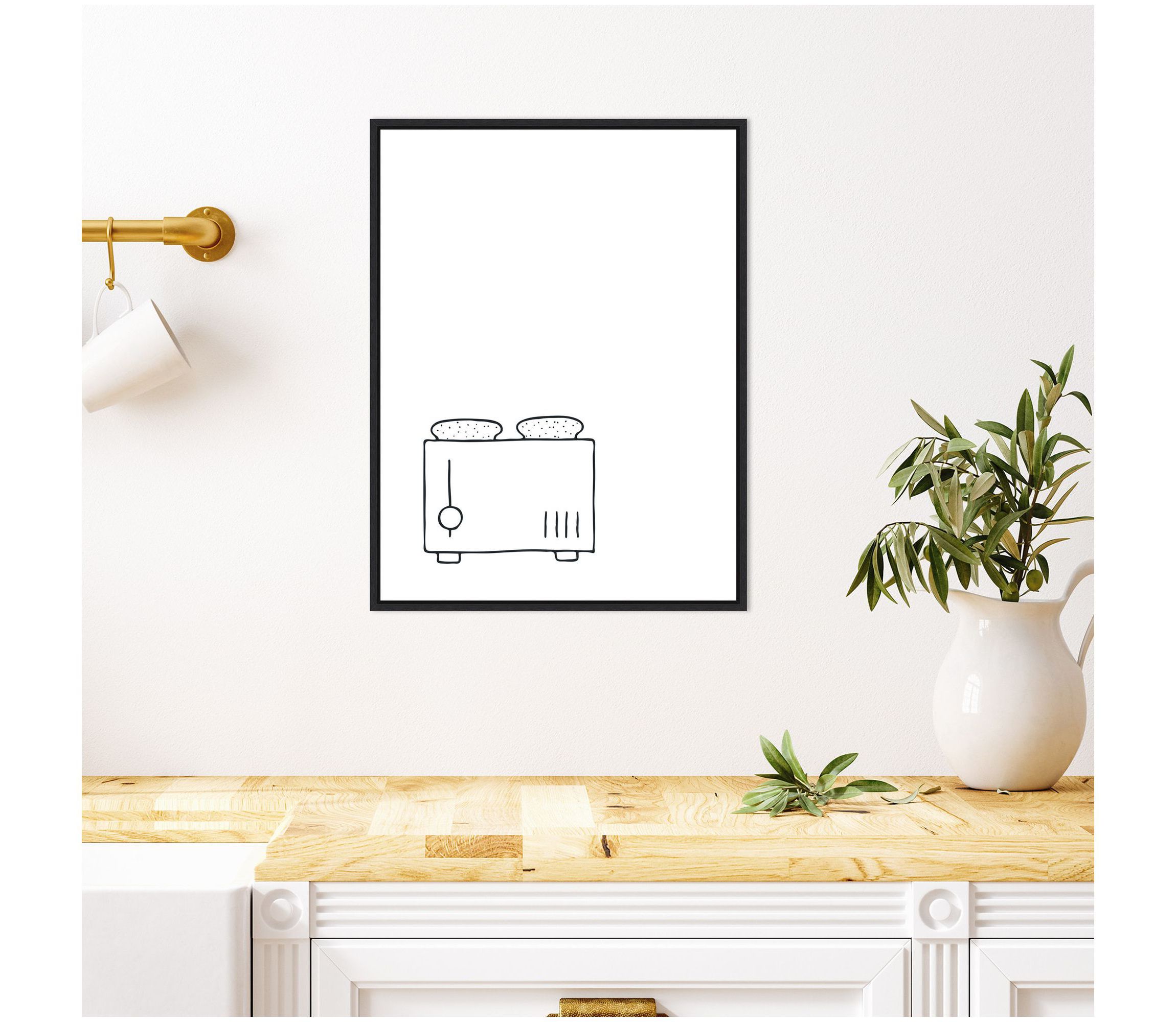 Simply Toaster Framed Canvas Wall Art Print