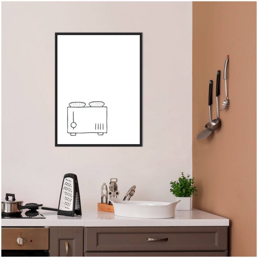 Simply Toaster Framed Canvas Wall Art Print
