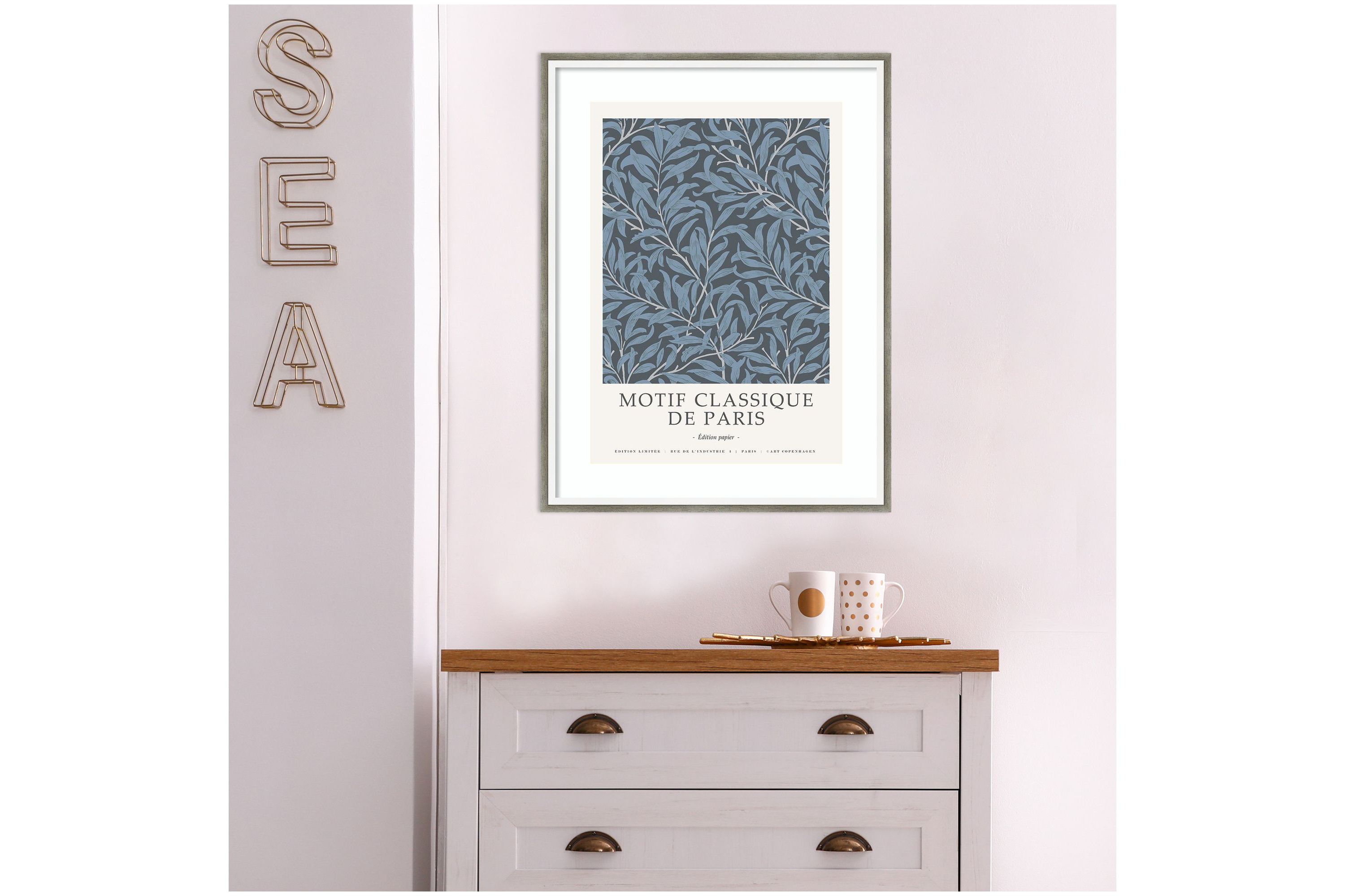 Motif Classique 4 by Design Fabrikken Wood Framed Wall Art Print