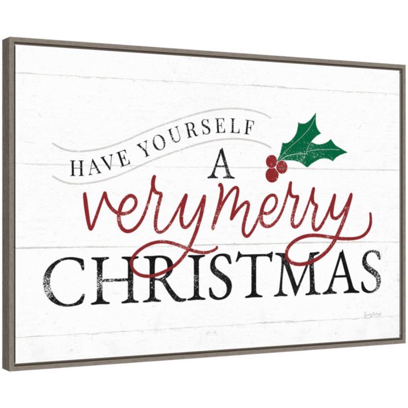 Vintage Christmas IV RG Framed Canvas Wall Art Print
