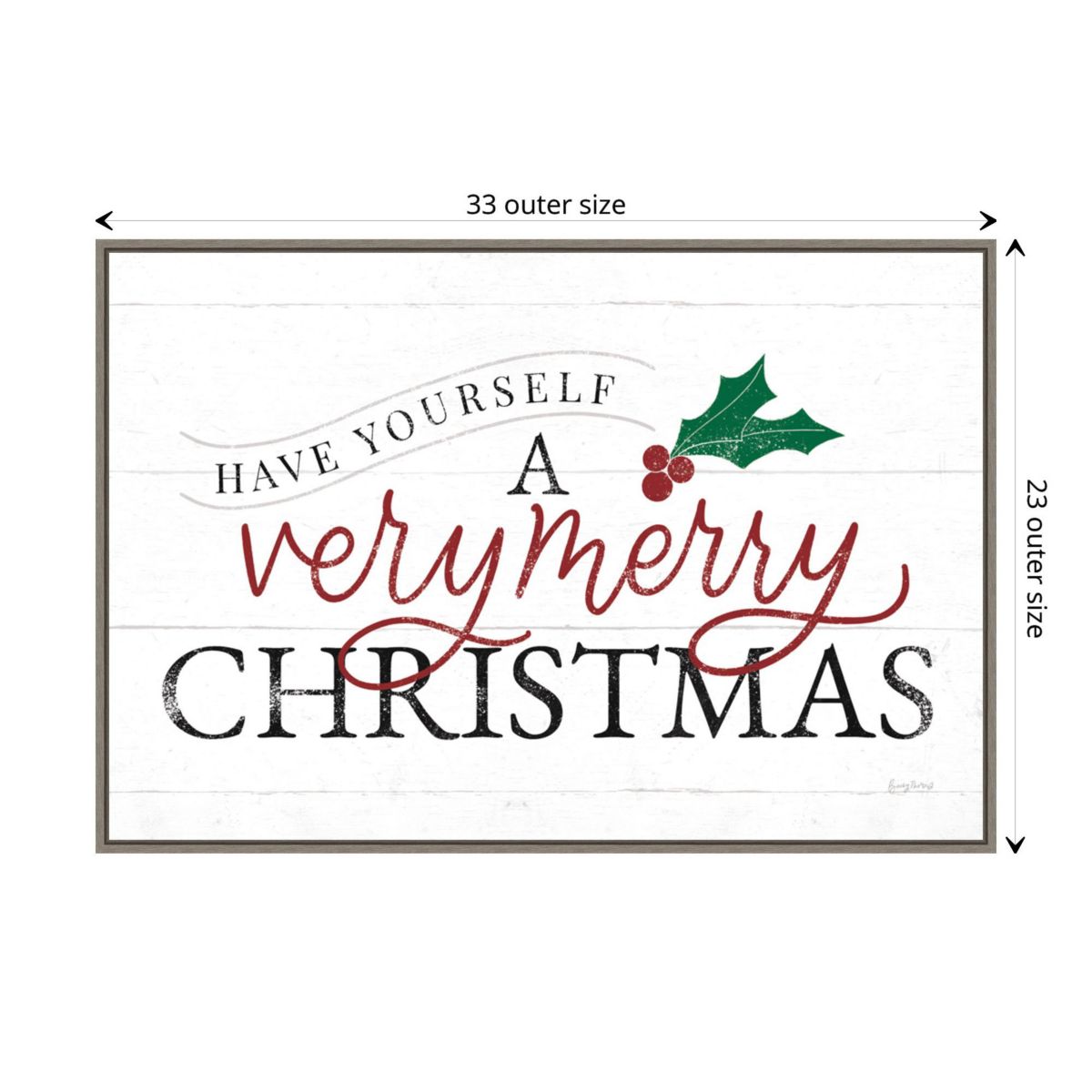 Vintage Christmas IV RG Framed Canvas Wall Art Print