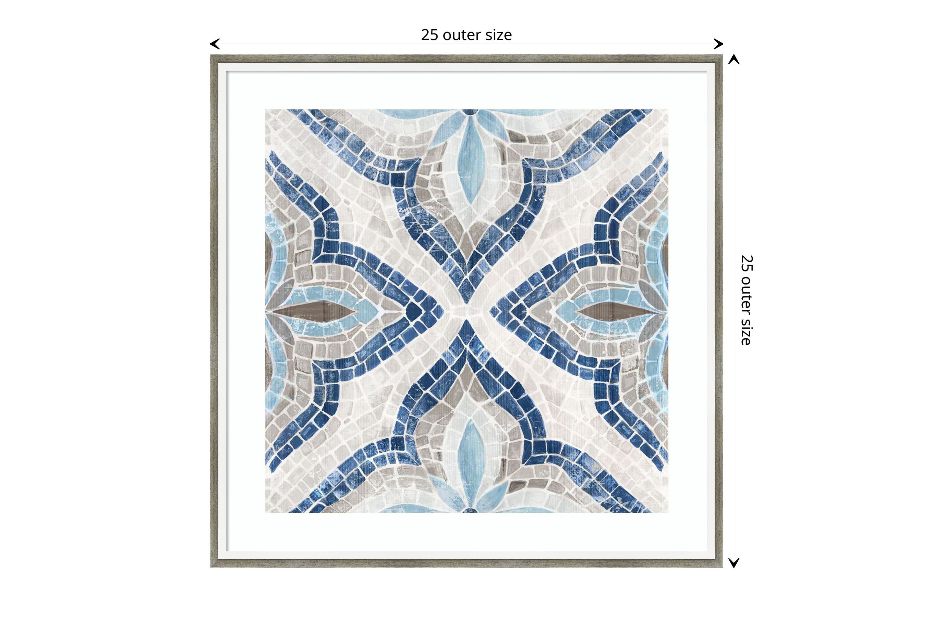 Blue Moroccan Tile by Eva Watts Wood Framed Wall Art Print