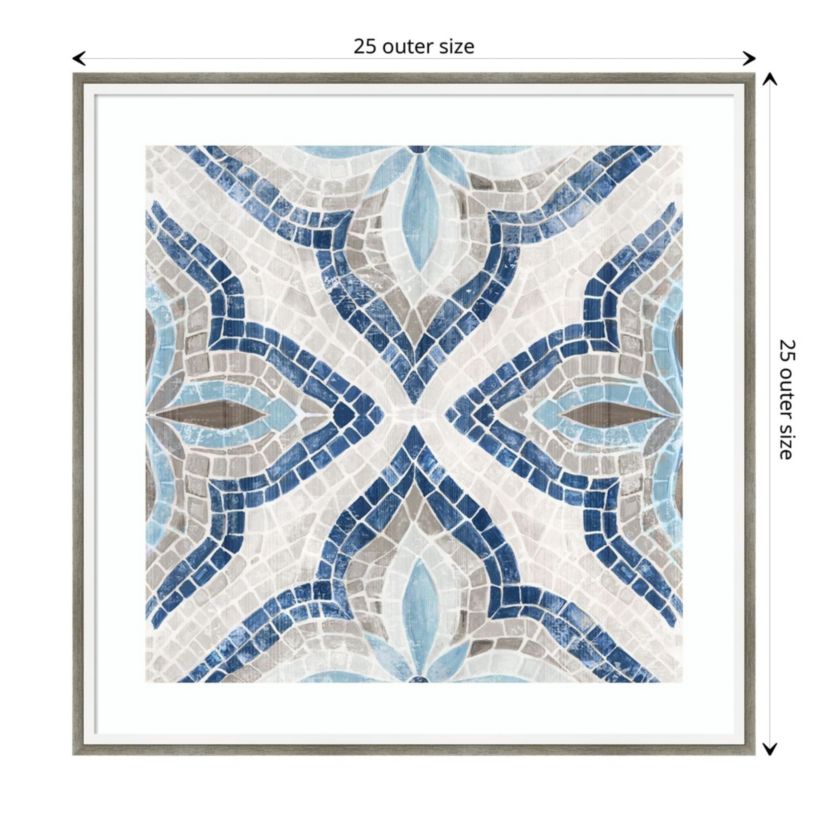 Blue Moroccan Tile by Eva Watts Wood Framed Wall Art Print