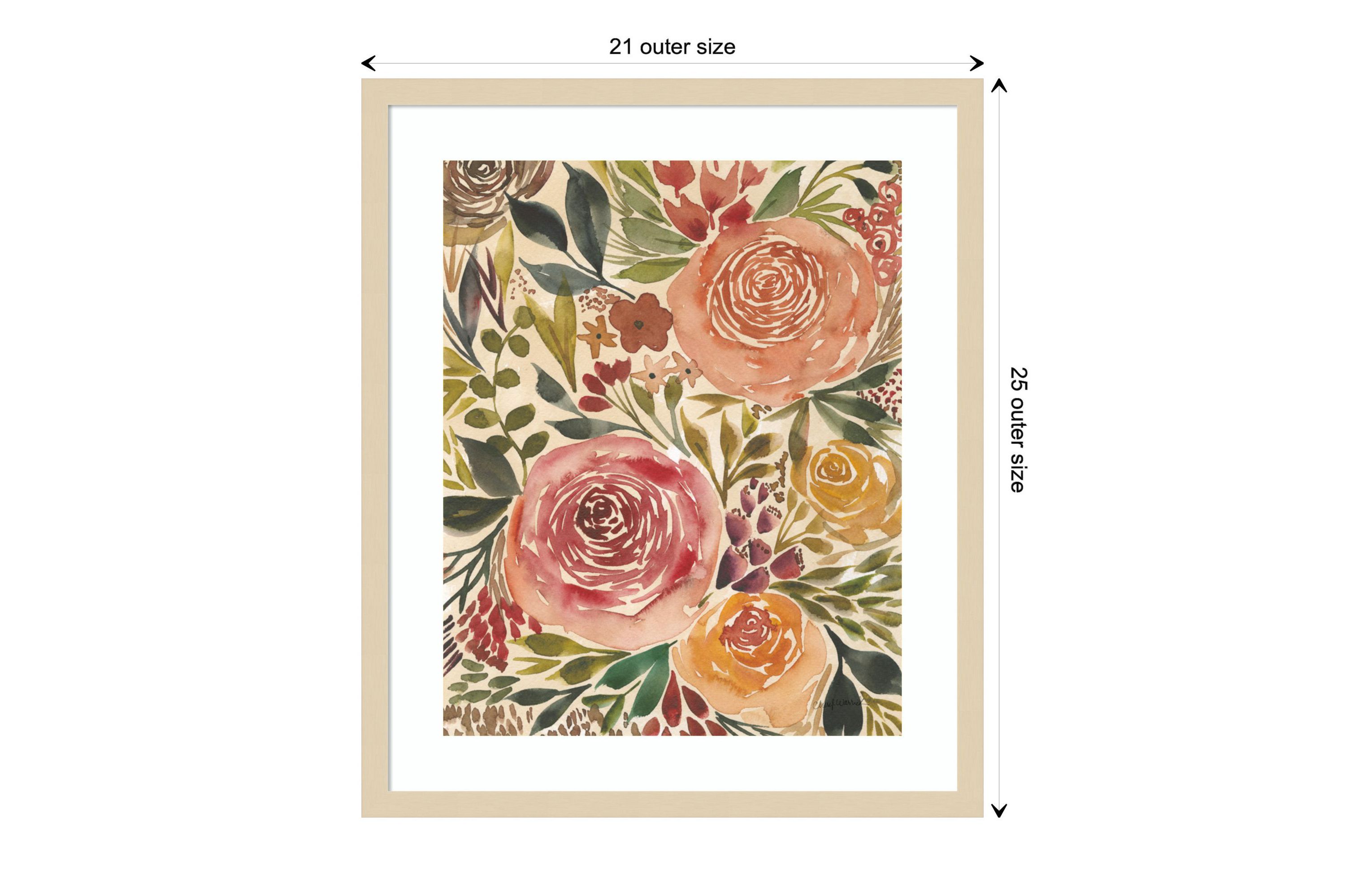 Antique Garden IV by Cheryl Warrick Wood Framed Wall Art Print