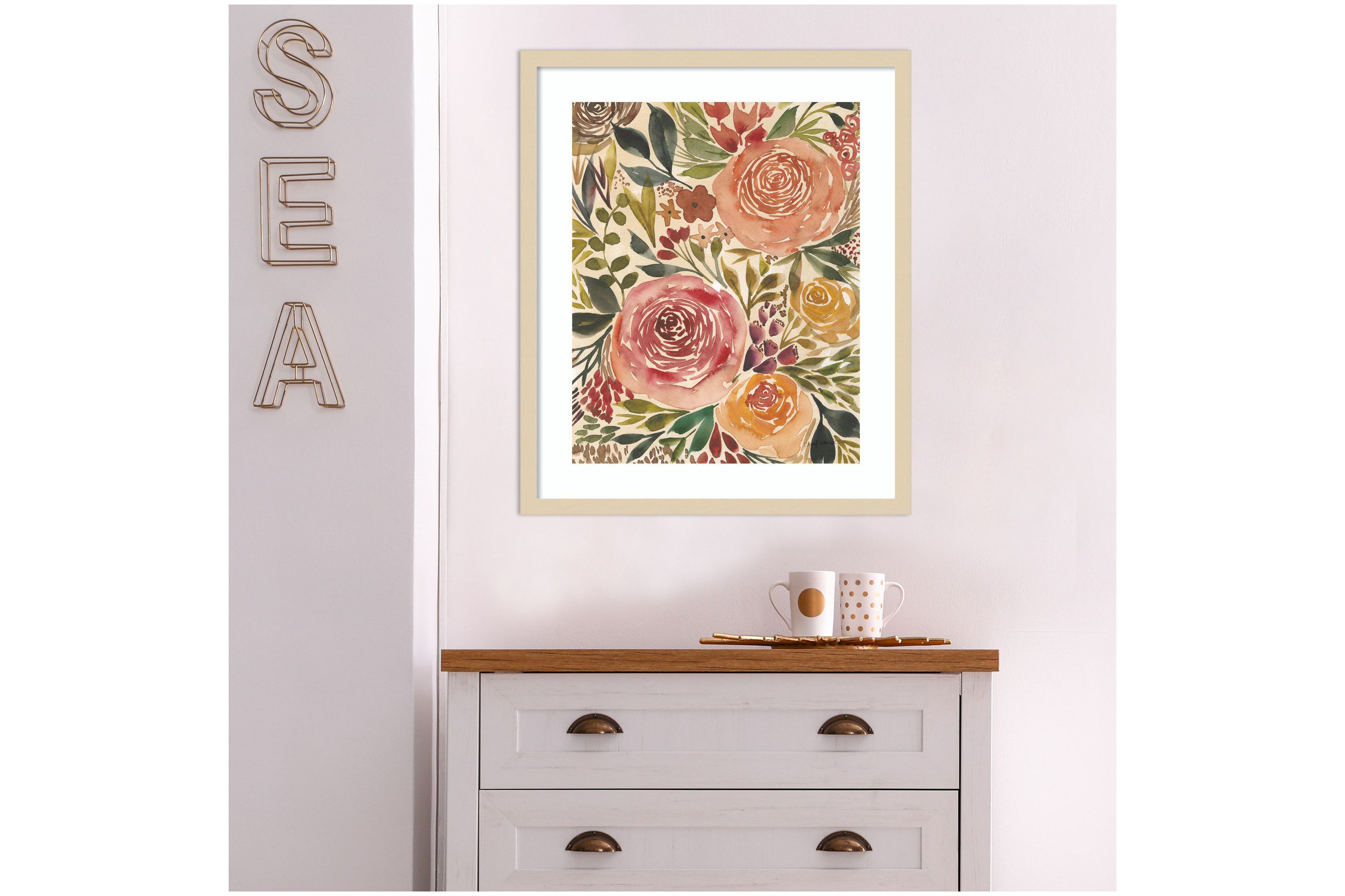 Antique Garden IV by Cheryl Warrick Wood Framed Wall Art Print