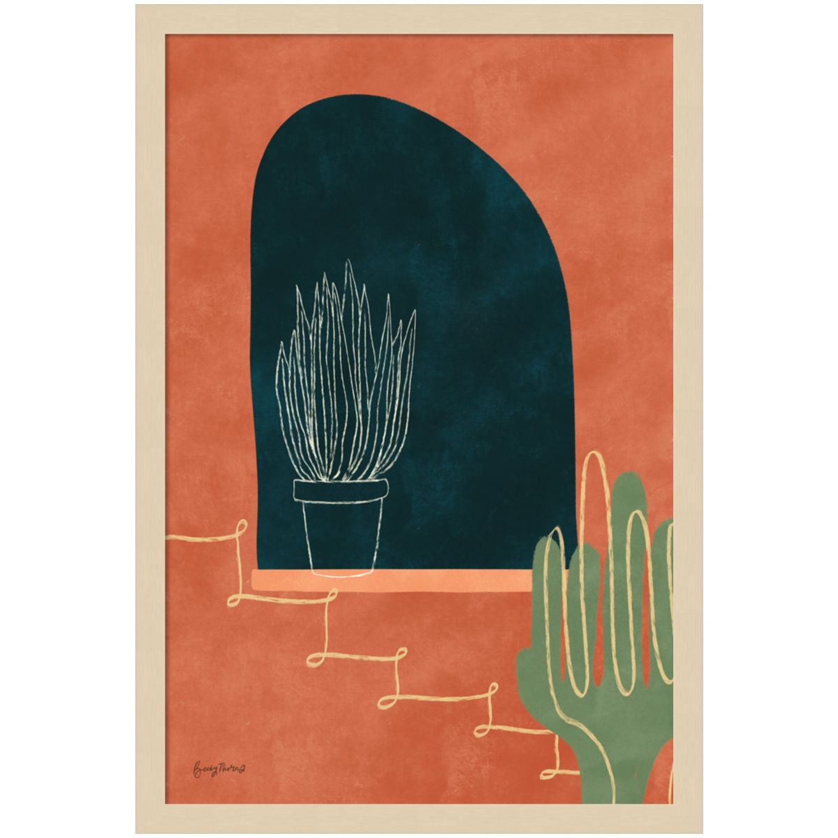 Mountainous I by Becky Thorns Wood Framed Wall Art Print