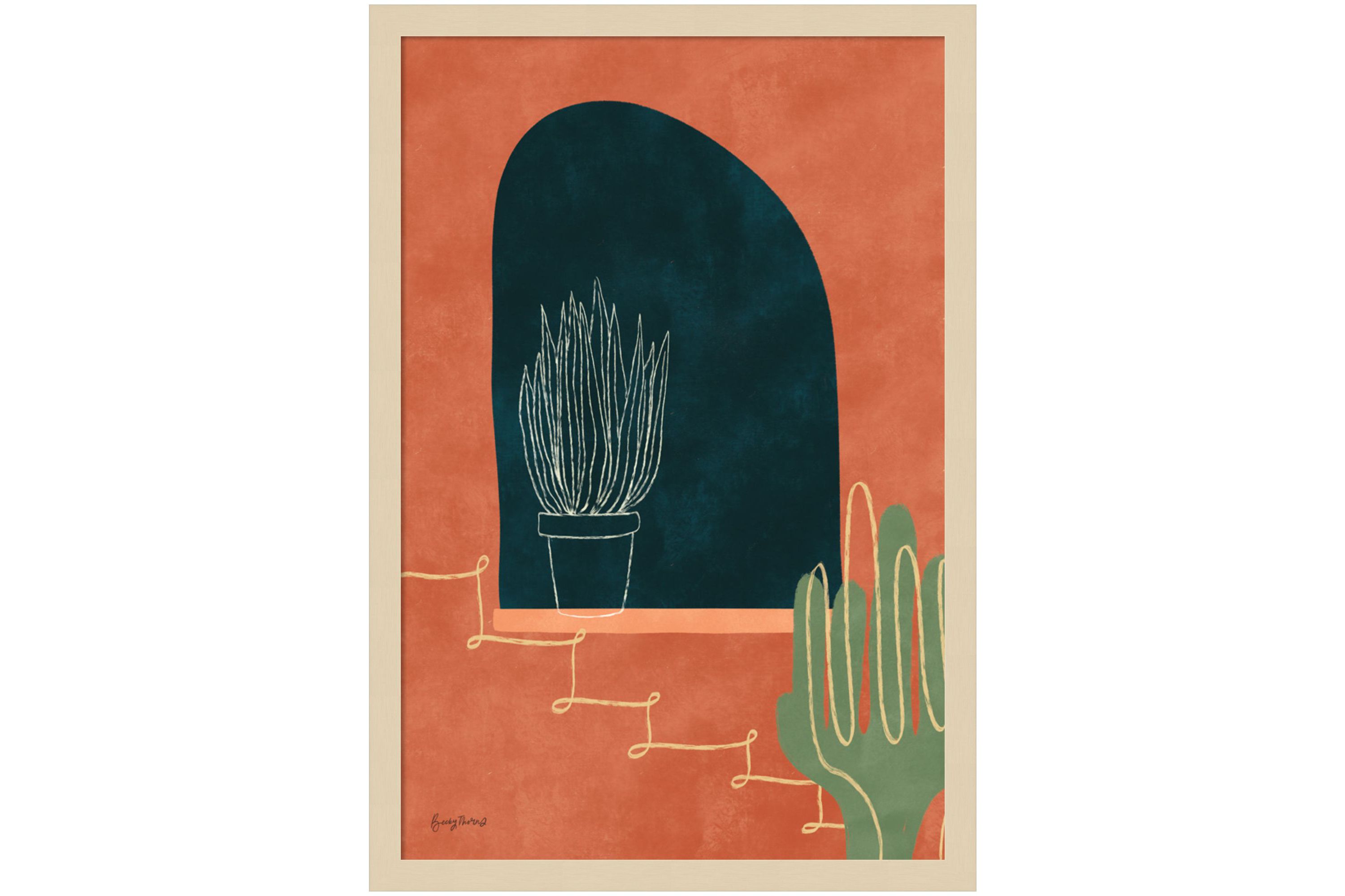 Mountainous I by Becky Thorns Wood Framed Wall Art Print