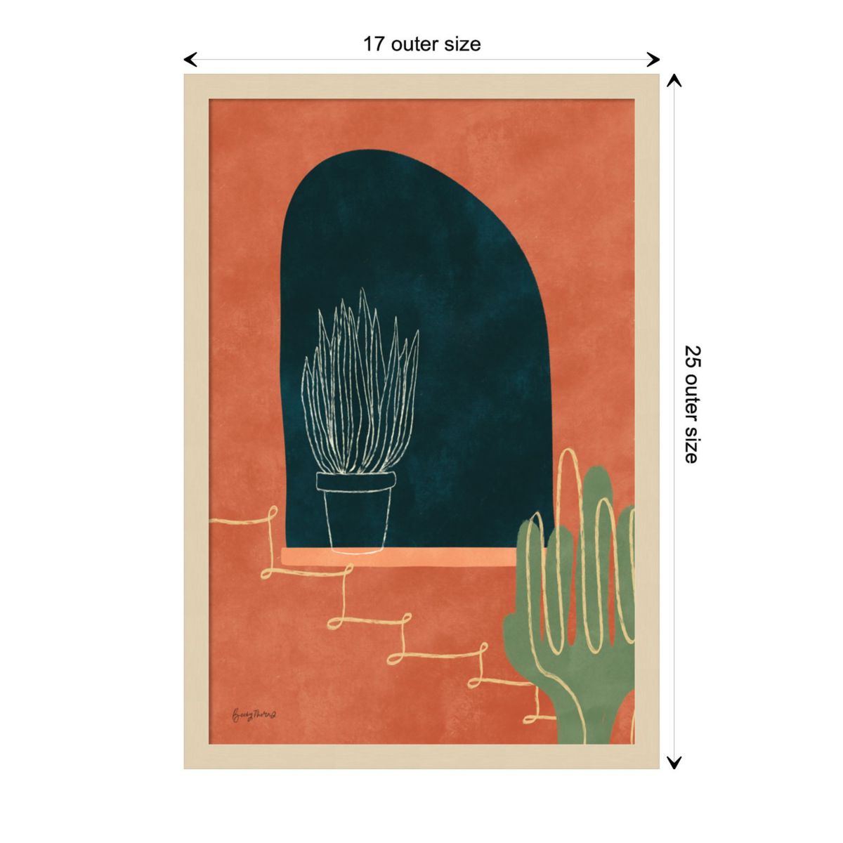 Mountainous I by Becky Thorns Wood Framed Wall Art Print