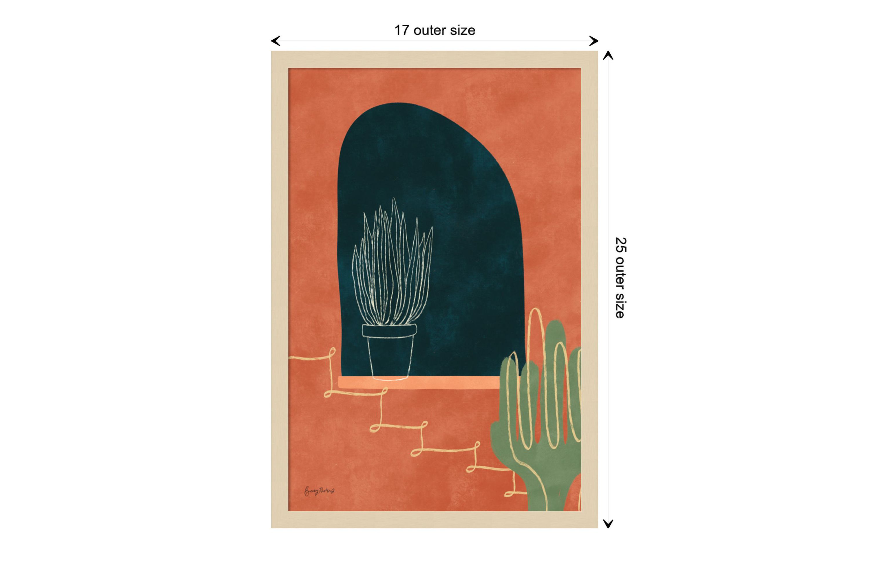 Mountainous I by Becky Thorns Wood Framed Wall Art Print