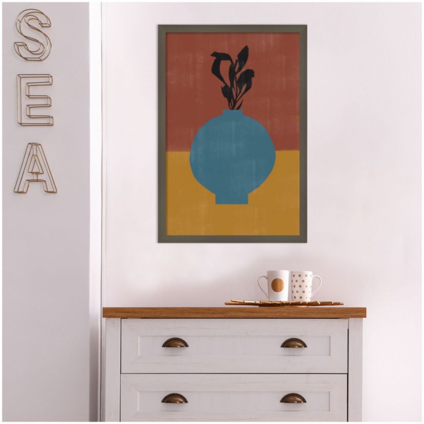 Vase No 9 by The MIUUS STUDIO Wood Framed Wall Art Print