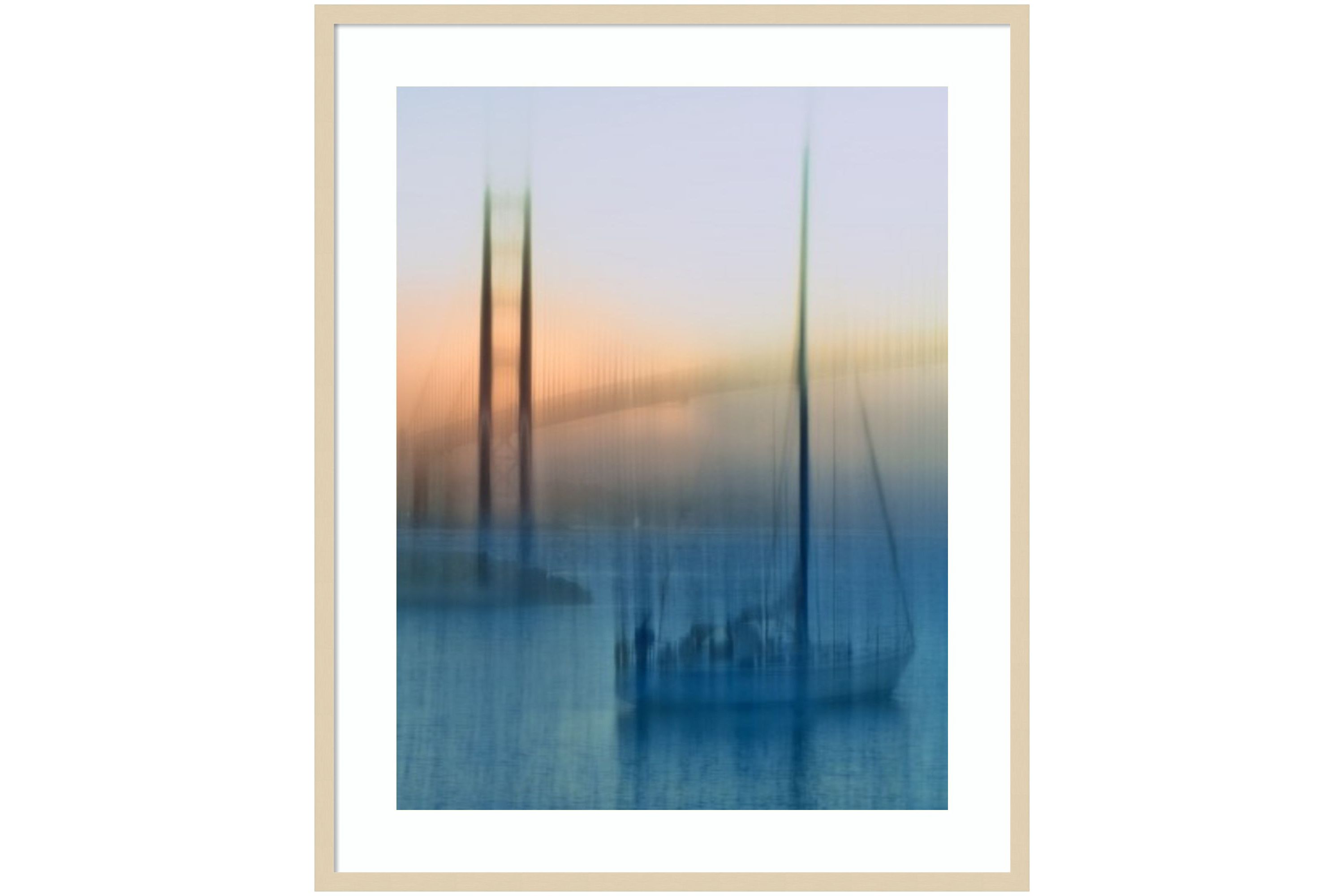 Sailboats on the Bay by Jerry Berry Wood Framed Wall Art Print