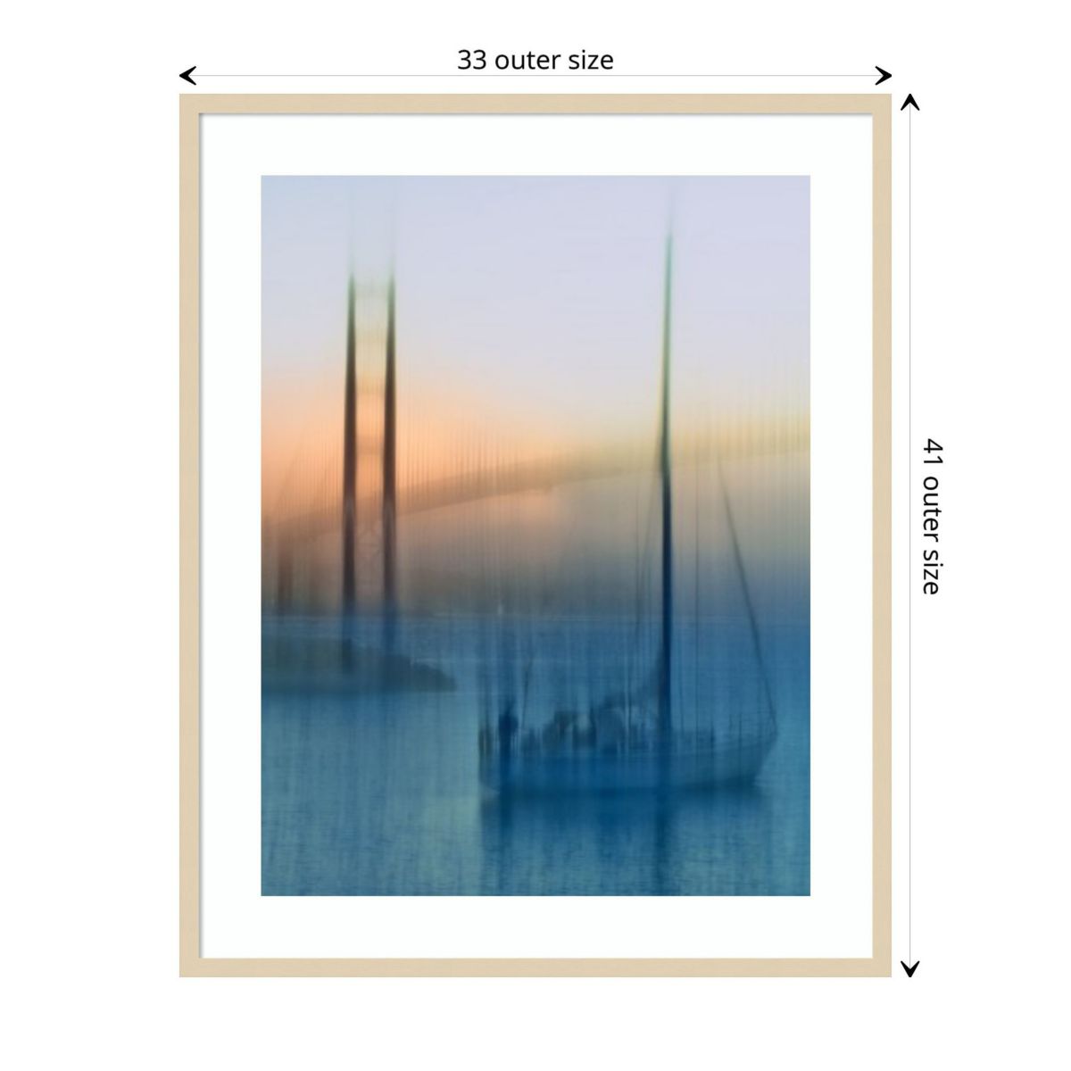 Sailboats on the Bay by Jerry Berry Wood Framed Wall Art Print