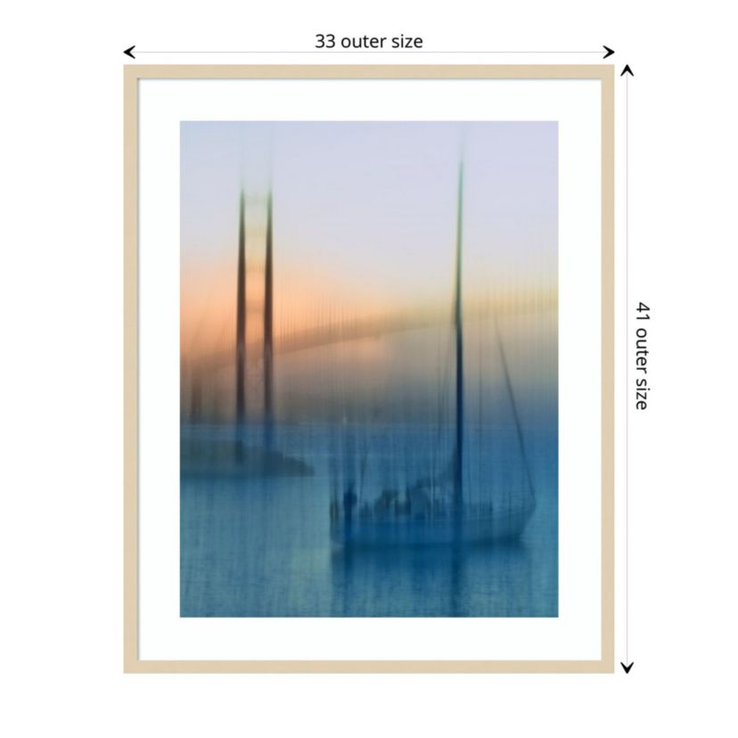 Sailboats on the Bay by Jerry Berry Wood Framed Wall Art Print