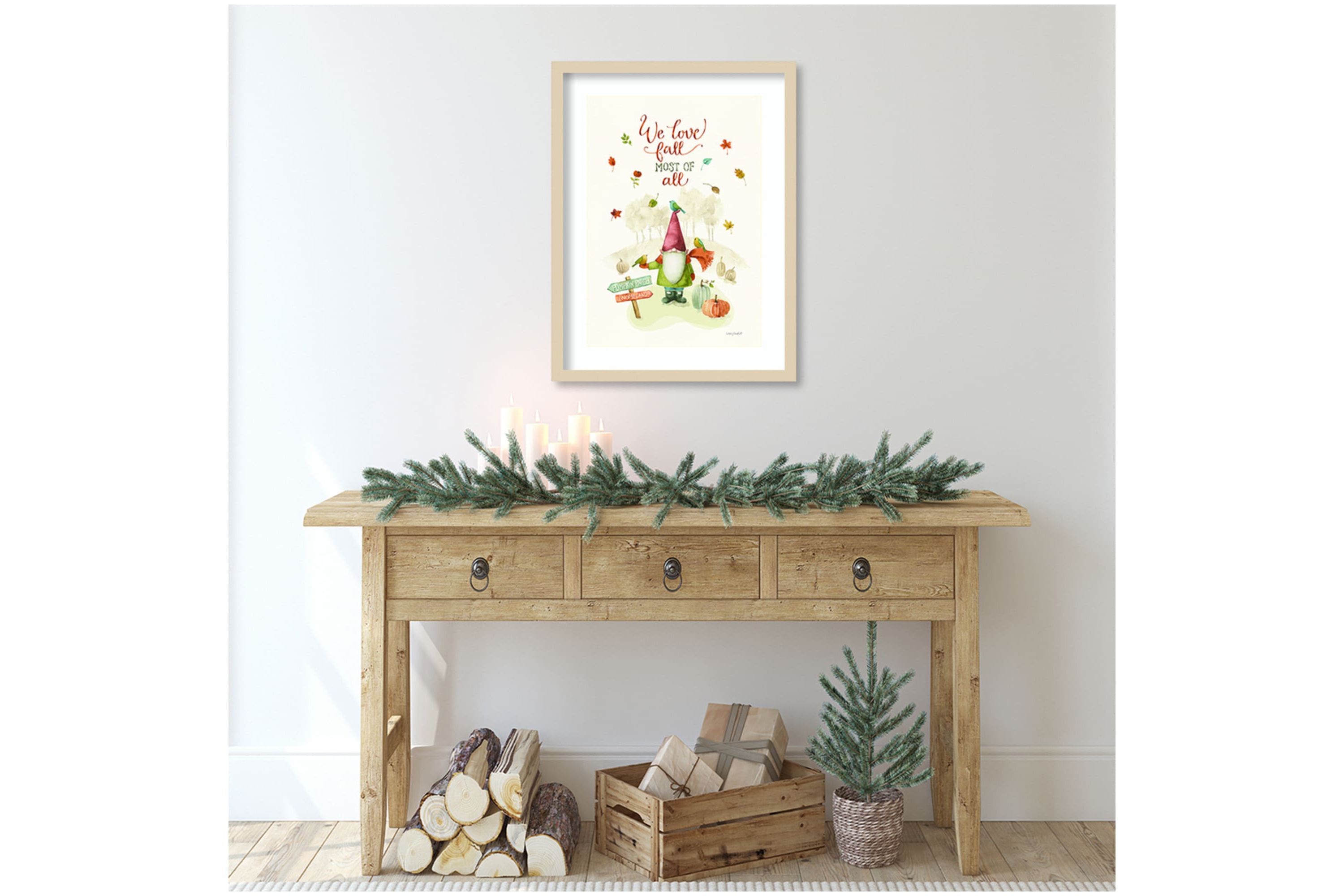 Pumpkin Patch II by Lisa Audit Wood Framed Wall Art Print