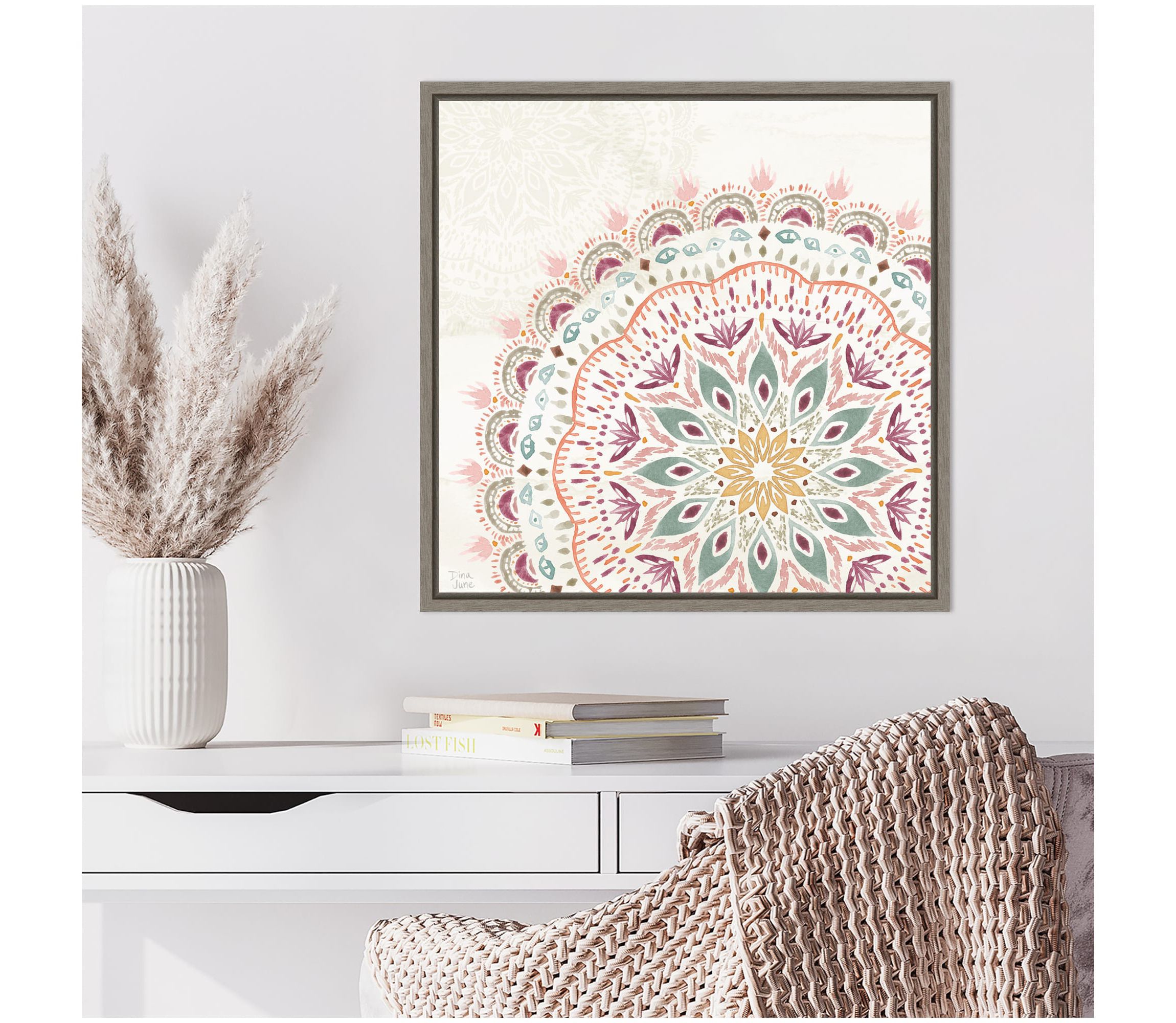 Boho Garden IX Framed Canvas Wall Art Print